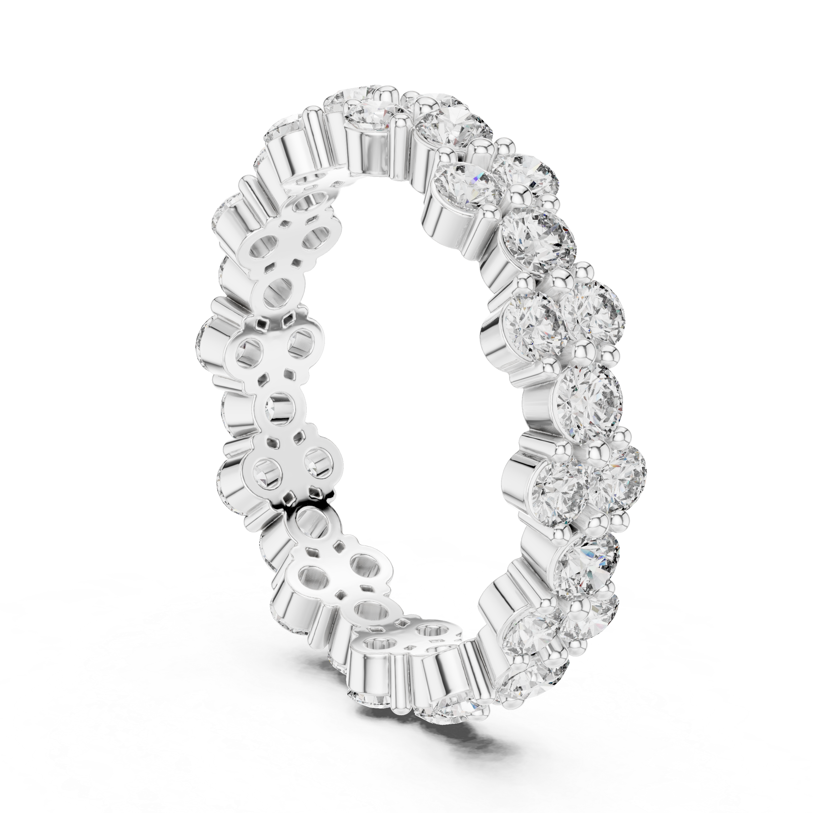 Round Cut Brilliant Moissanite Diamond VVS1 Eternity Band