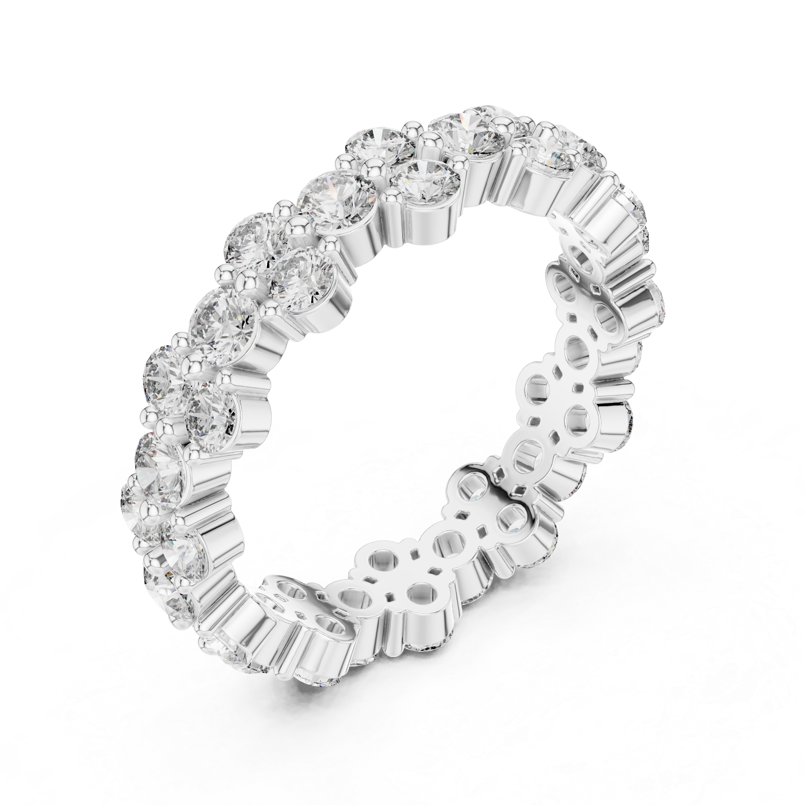 Round Cut Brilliant Moissanite Diamond VVS1 Eternity Band