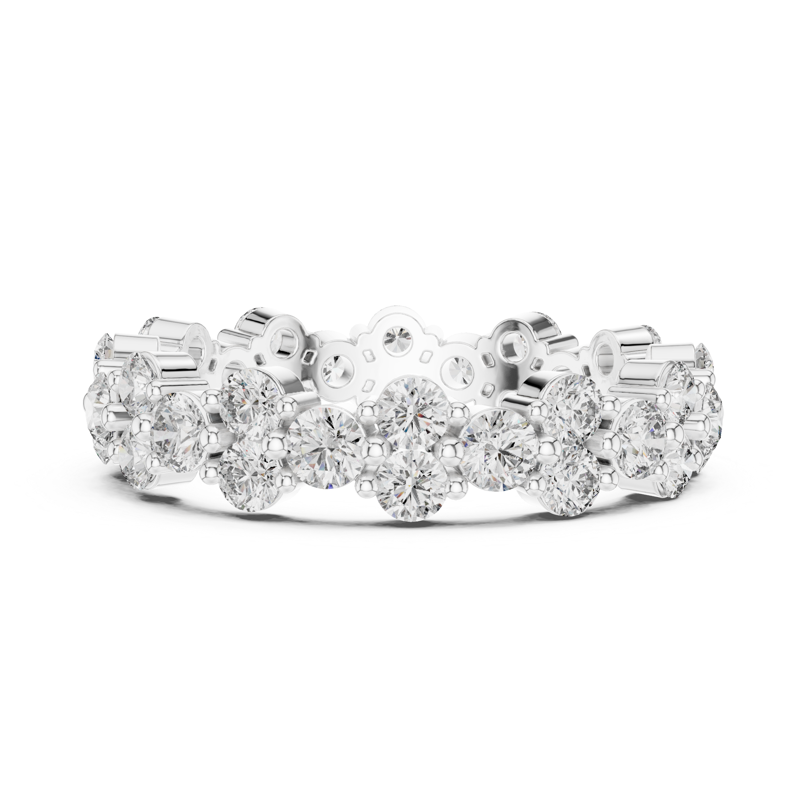 Round Cut Brilliant Moissanite Diamond VVS1 Eternity Band