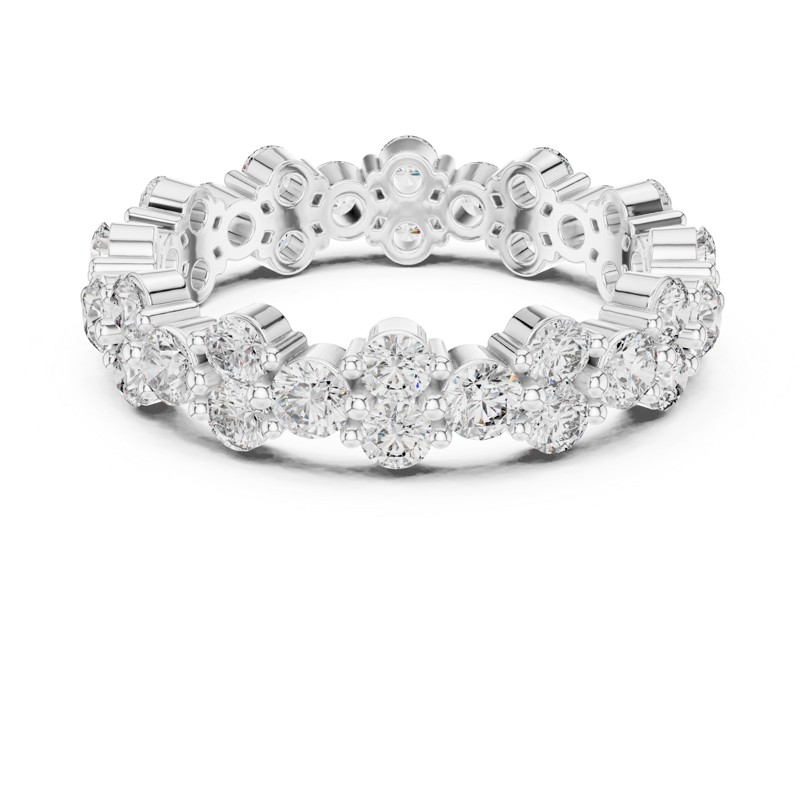 Round Cut Brilliant Moissanite Diamond VVS1 Eternity Band