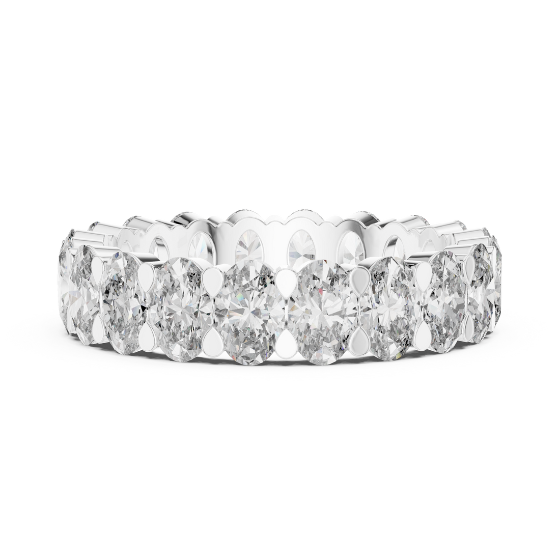 Oval Cut Brilliant Moissanite Diamond VVS1 Eternity Band