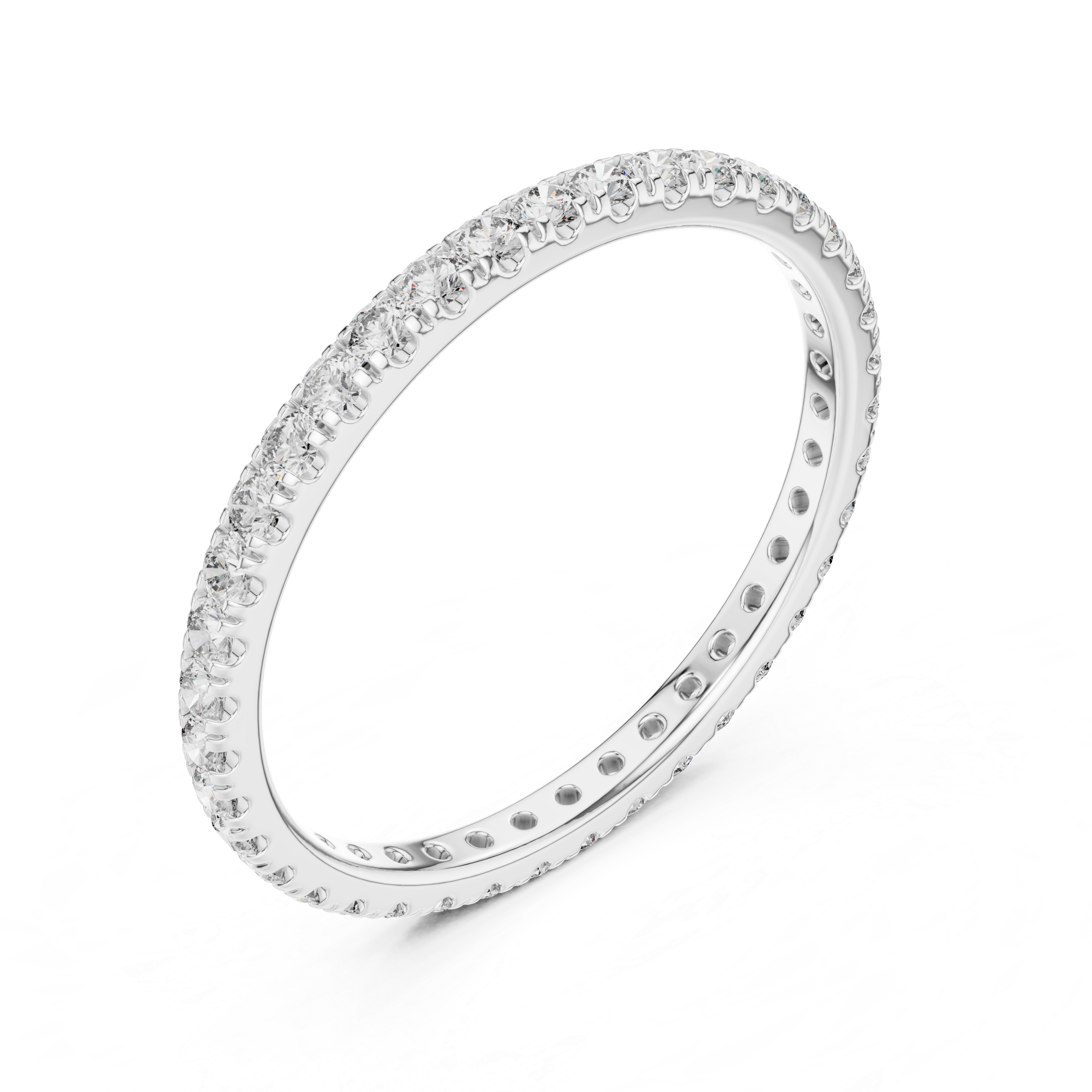 Round Cut Brilliant Moissanite Diamond VVS1 Eternity Band