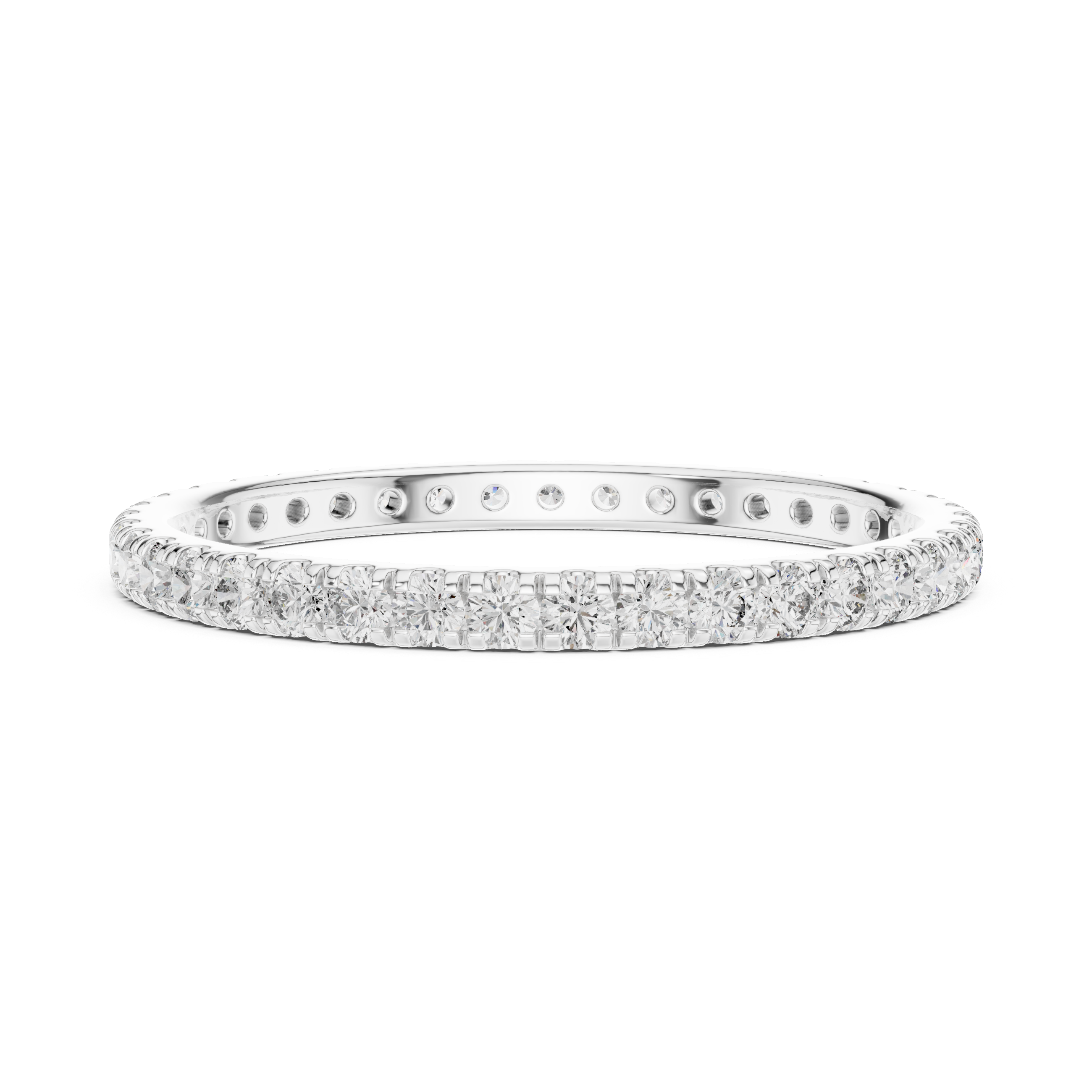 Round Cut Brilliant Moissanite Diamond VVS1 Eternity Band