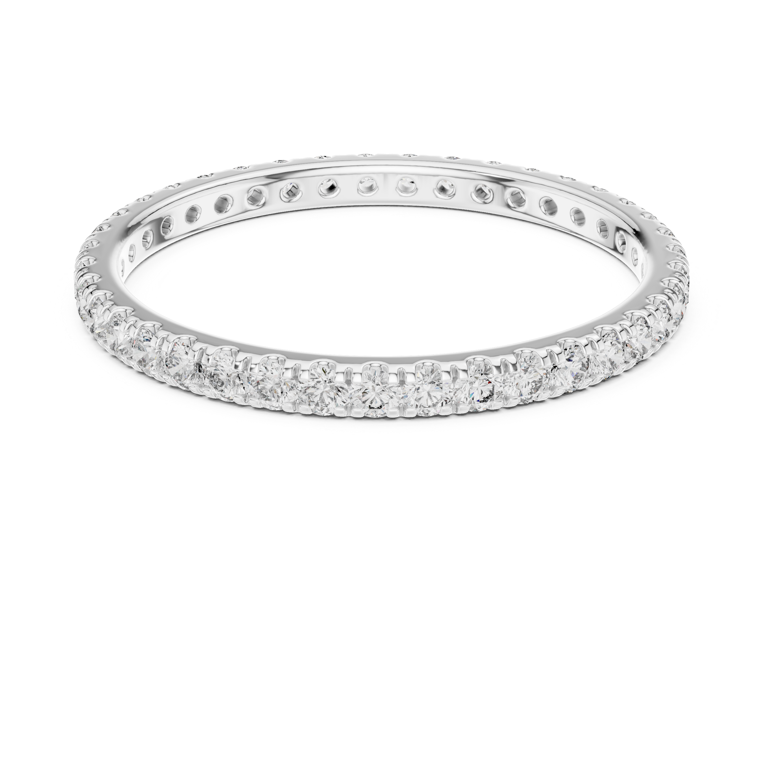 Round Cut Brilliant Moissanite Diamond VVS1 Eternity Band