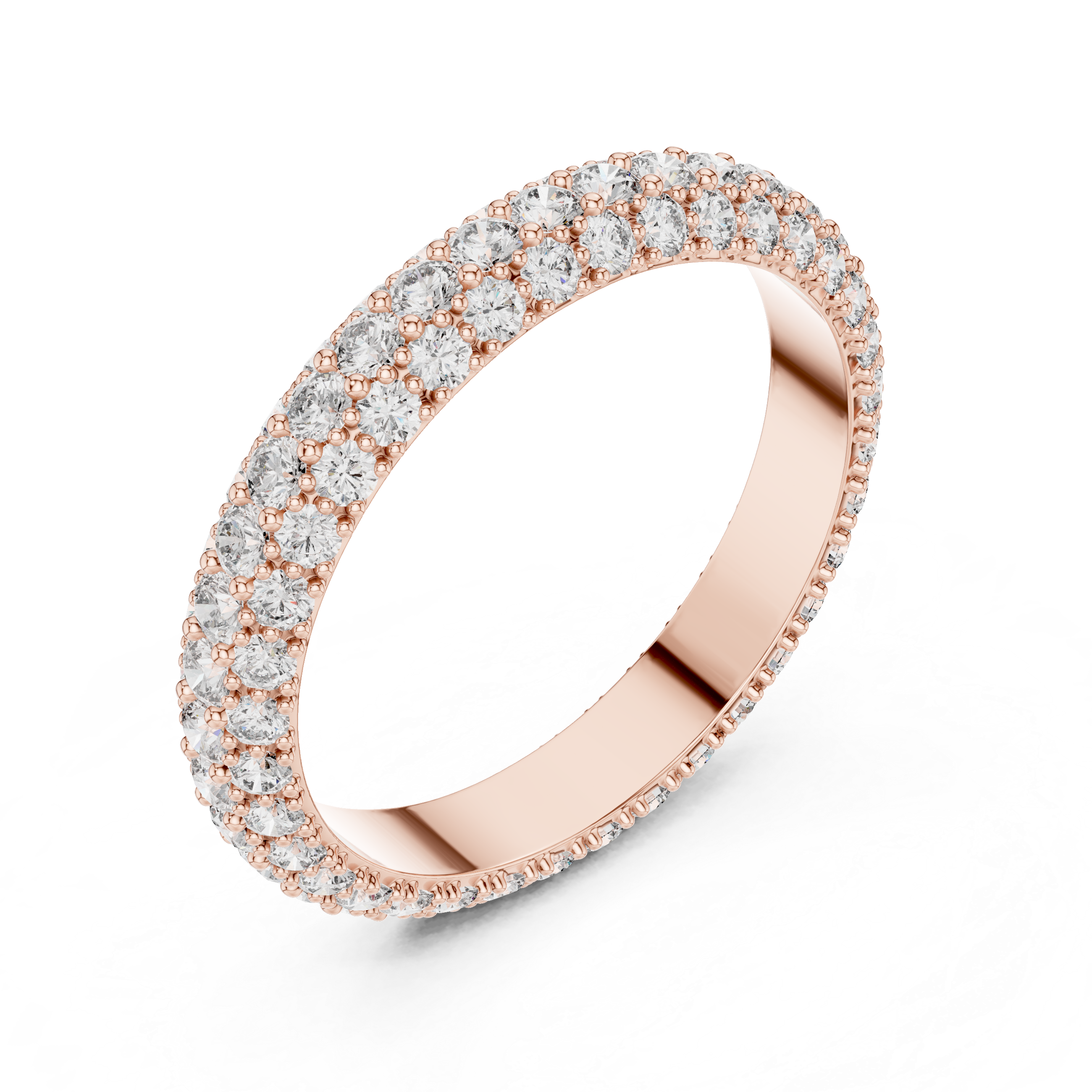 Round Cut Brilliant Moissanite Diamond VVS1 Eternity Band