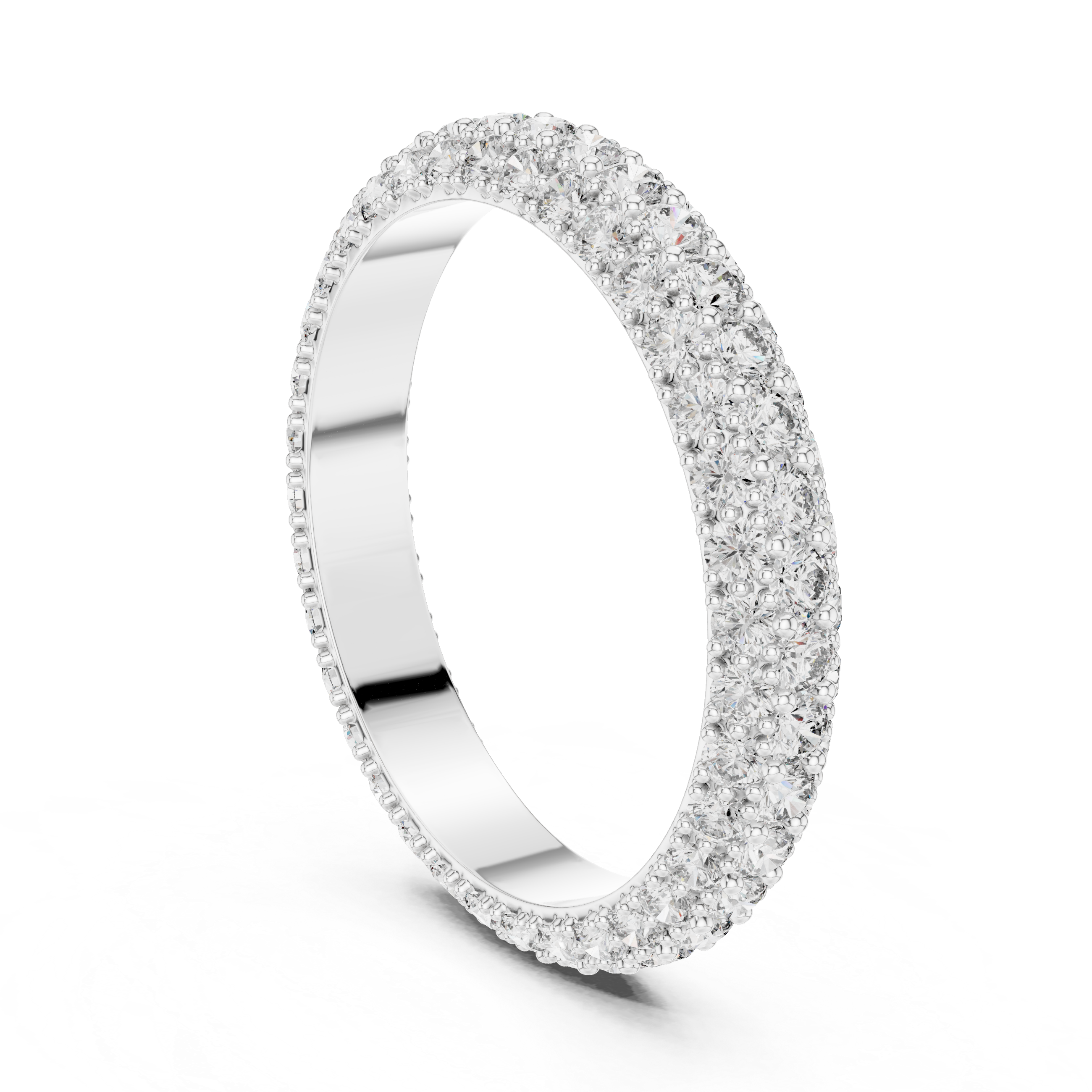 Round Cut Brilliant Moissanite Diamond VVS1 Eternity Band