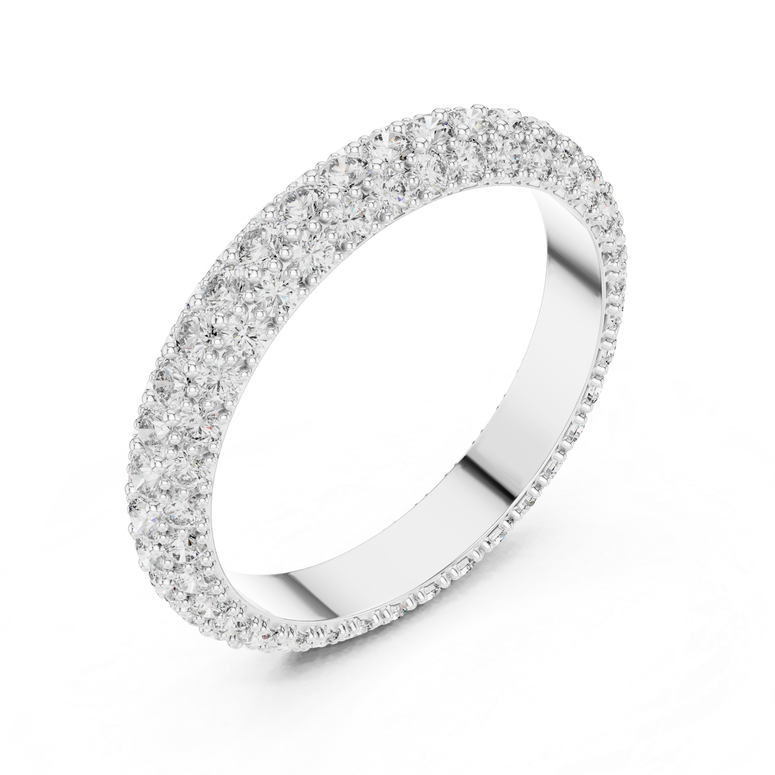 Round Cut Brilliant Moissanite Diamond VVS1 Eternity Band