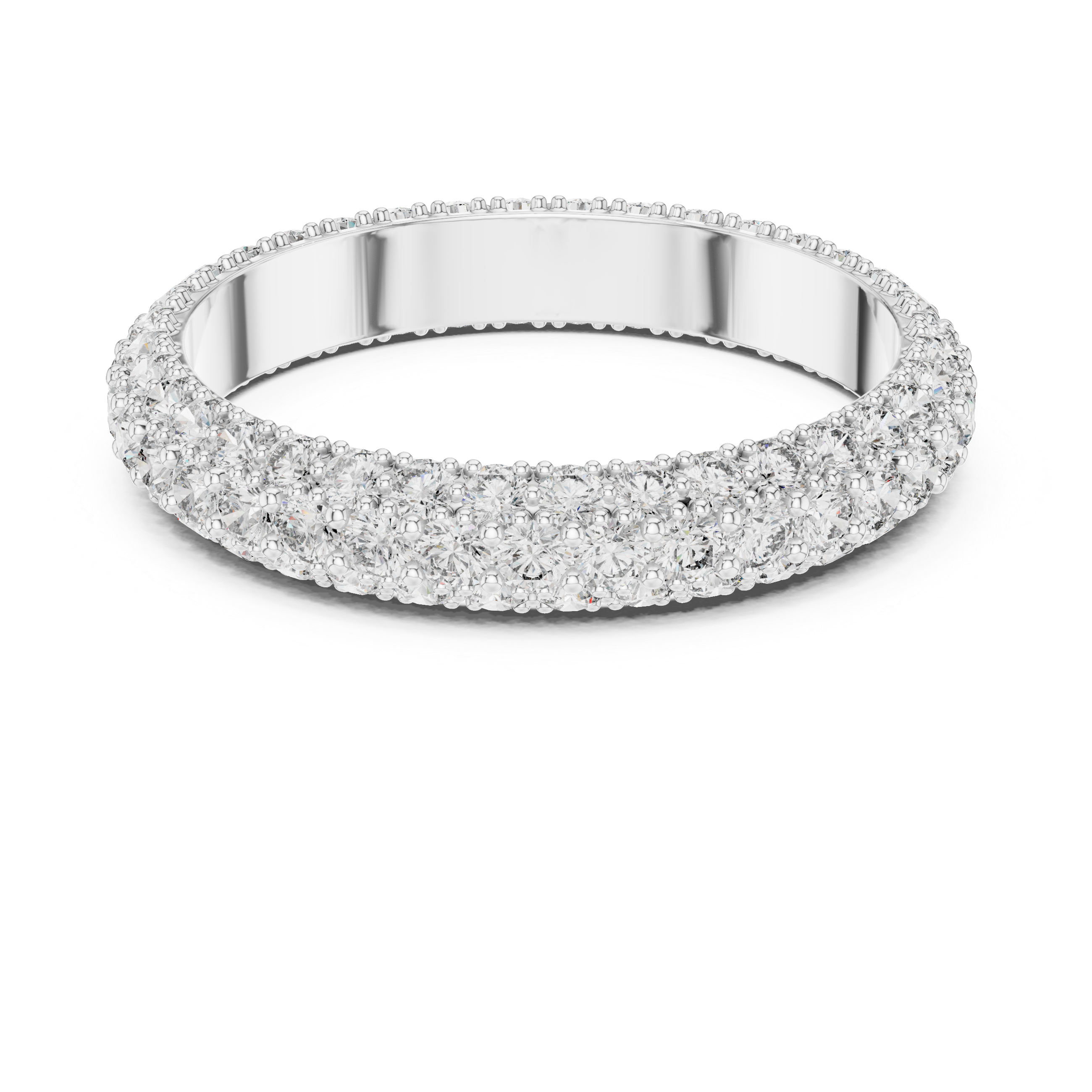 Round Cut Brilliant Moissanite Diamond VVS1 Eternity Band