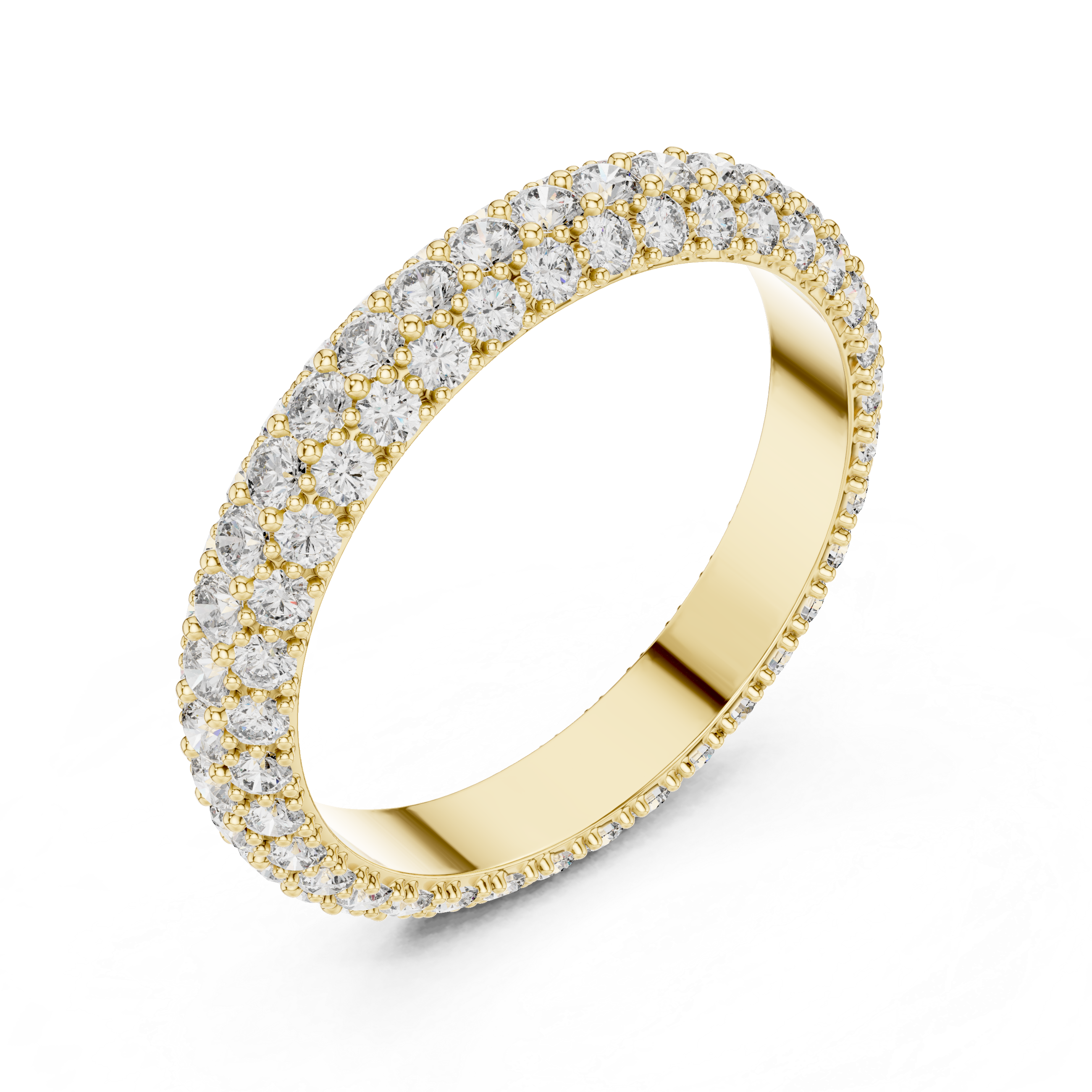 Round Cut Brilliant Moissanite Diamond VVS1 Eternity Band