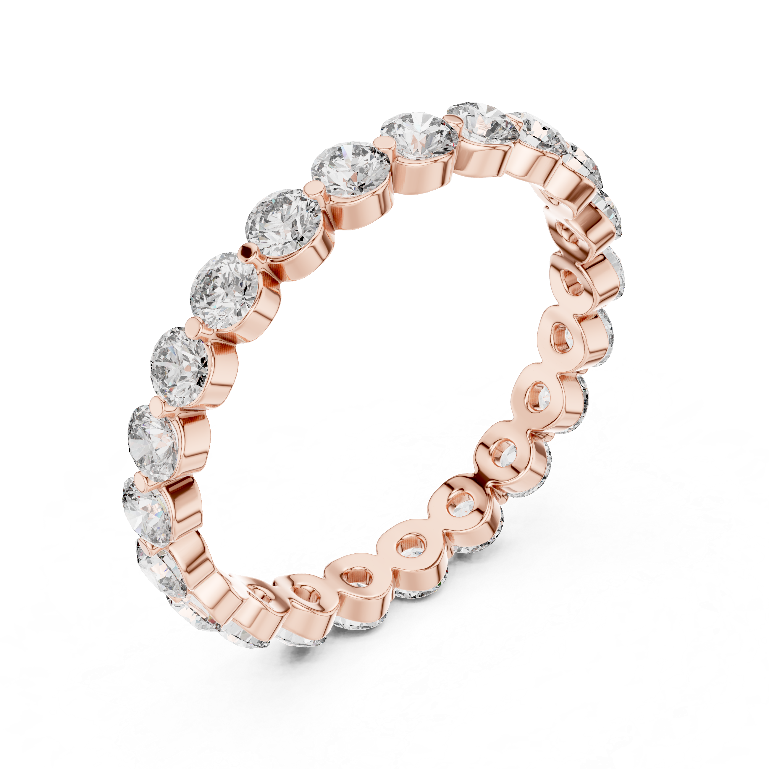 Round Cut Brilliant Moissanite Diamond VVS1 Eternity Band