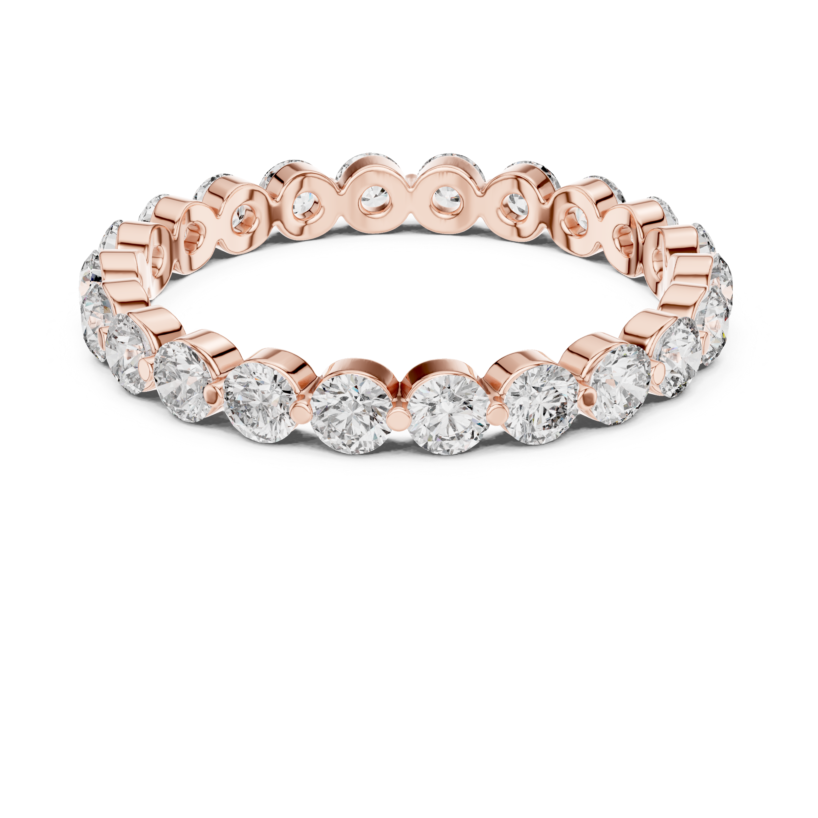 Round Cut Brilliant Moissanite Diamond VVS1 Eternity Band