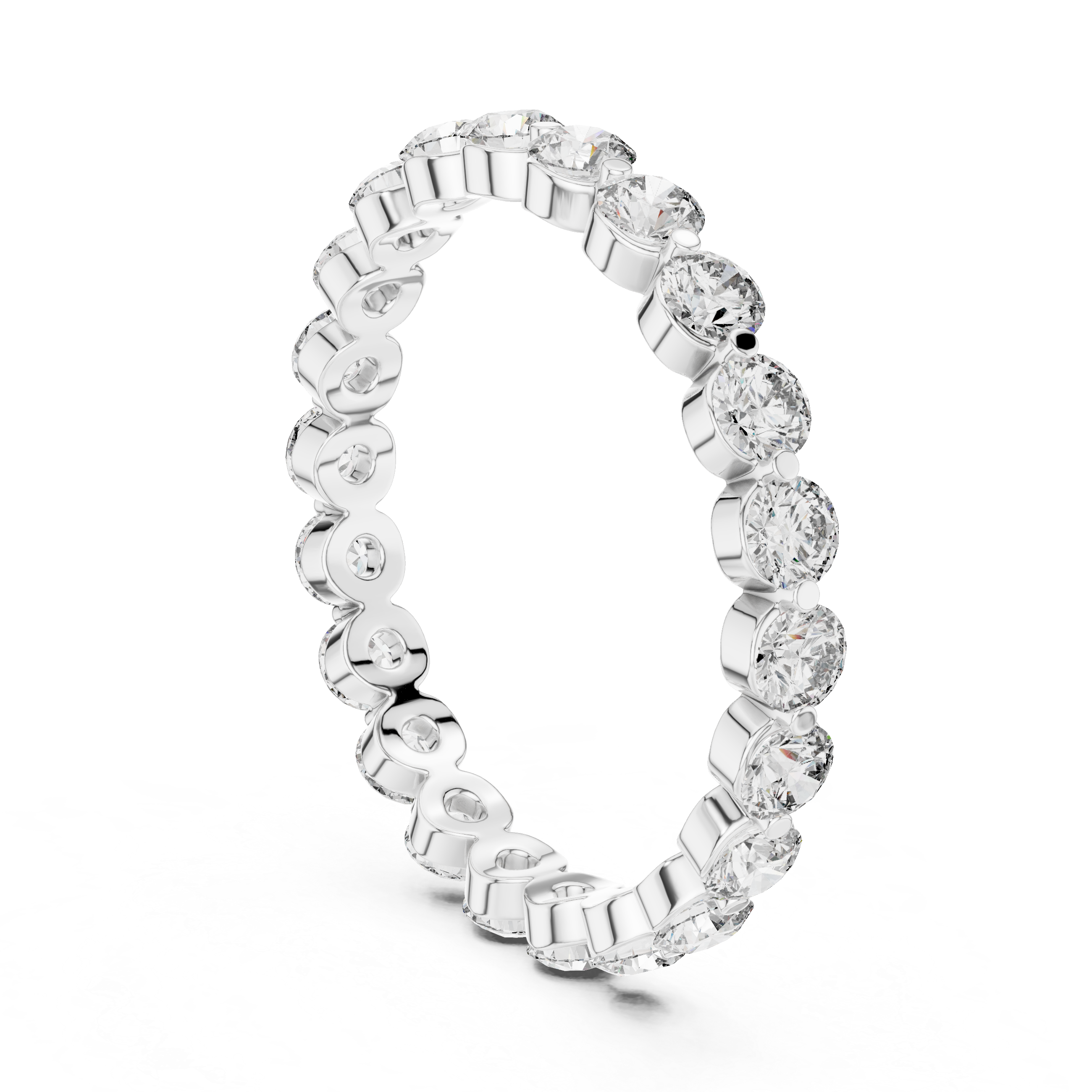 Round Cut Brilliant Moissanite Diamond VVS1 Eternity Band