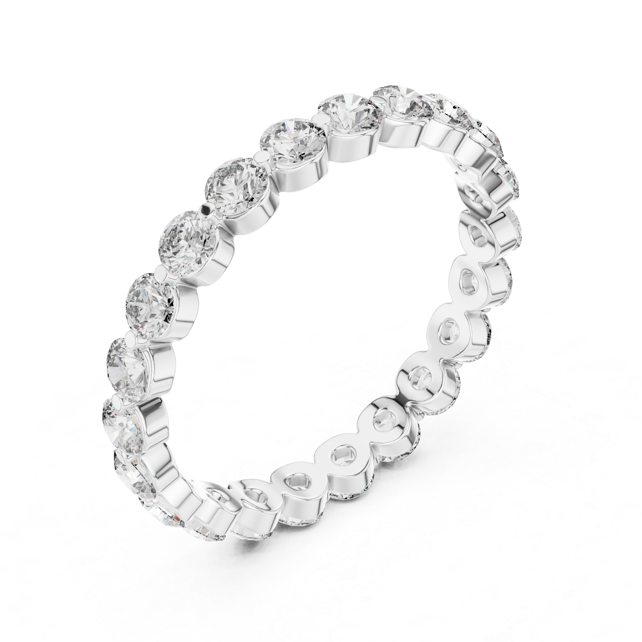 Round Cut Brilliant Moissanite Diamond VVS1 Eternity Band