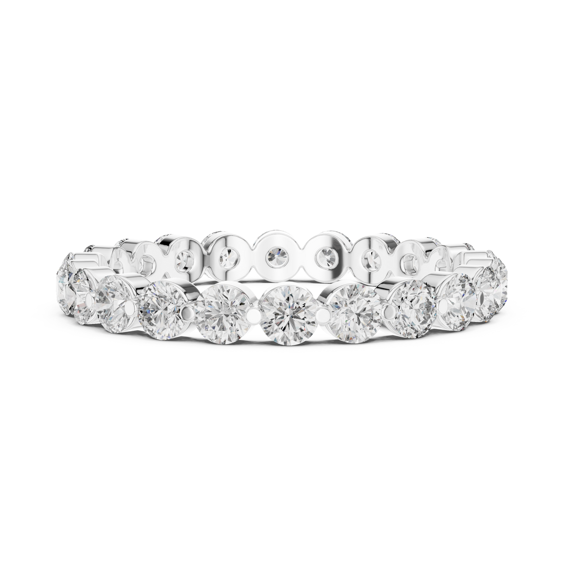 Round Cut Brilliant Moissanite Diamond VVS1 Eternity Band