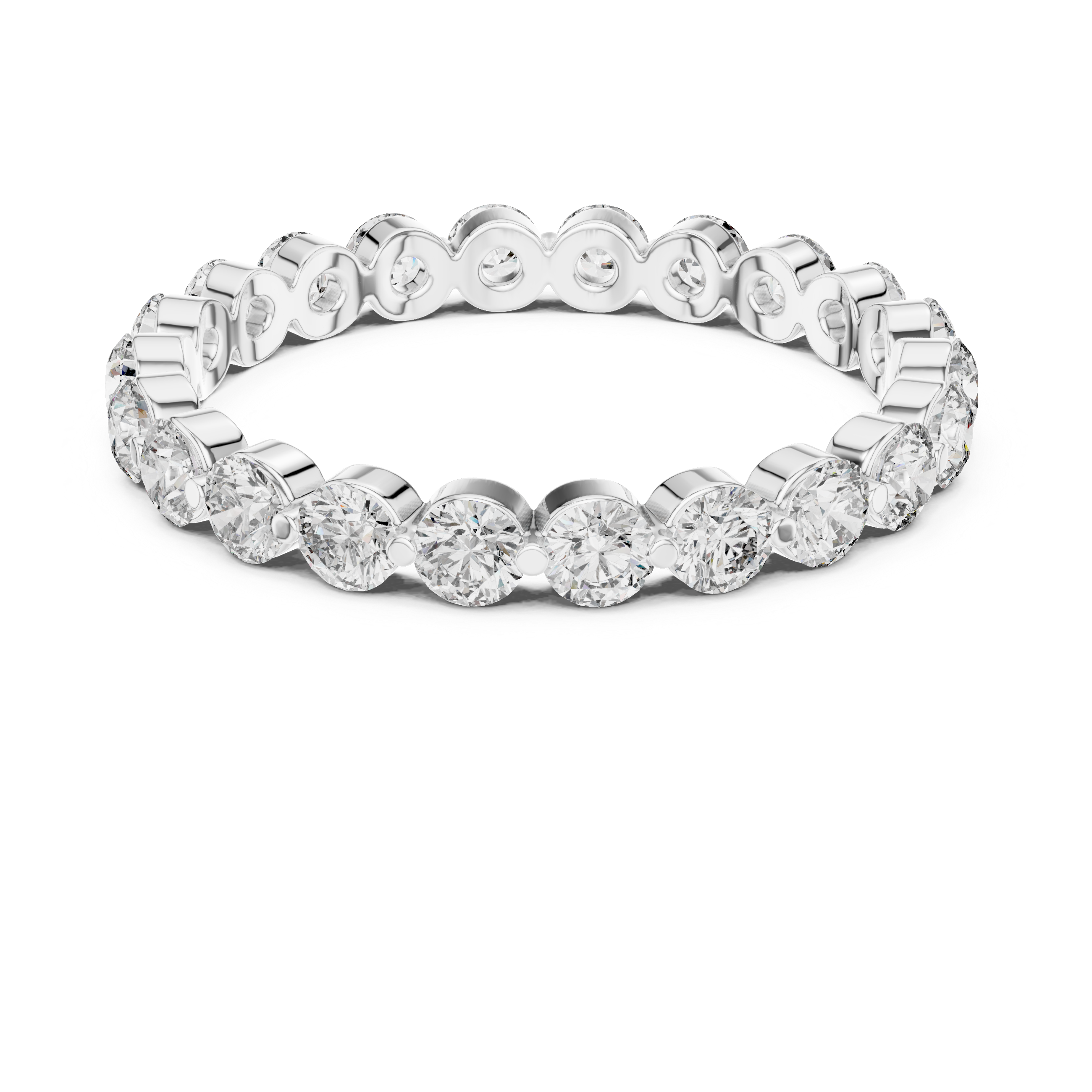 Round Cut Brilliant Moissanite Diamond VVS1 Eternity Band