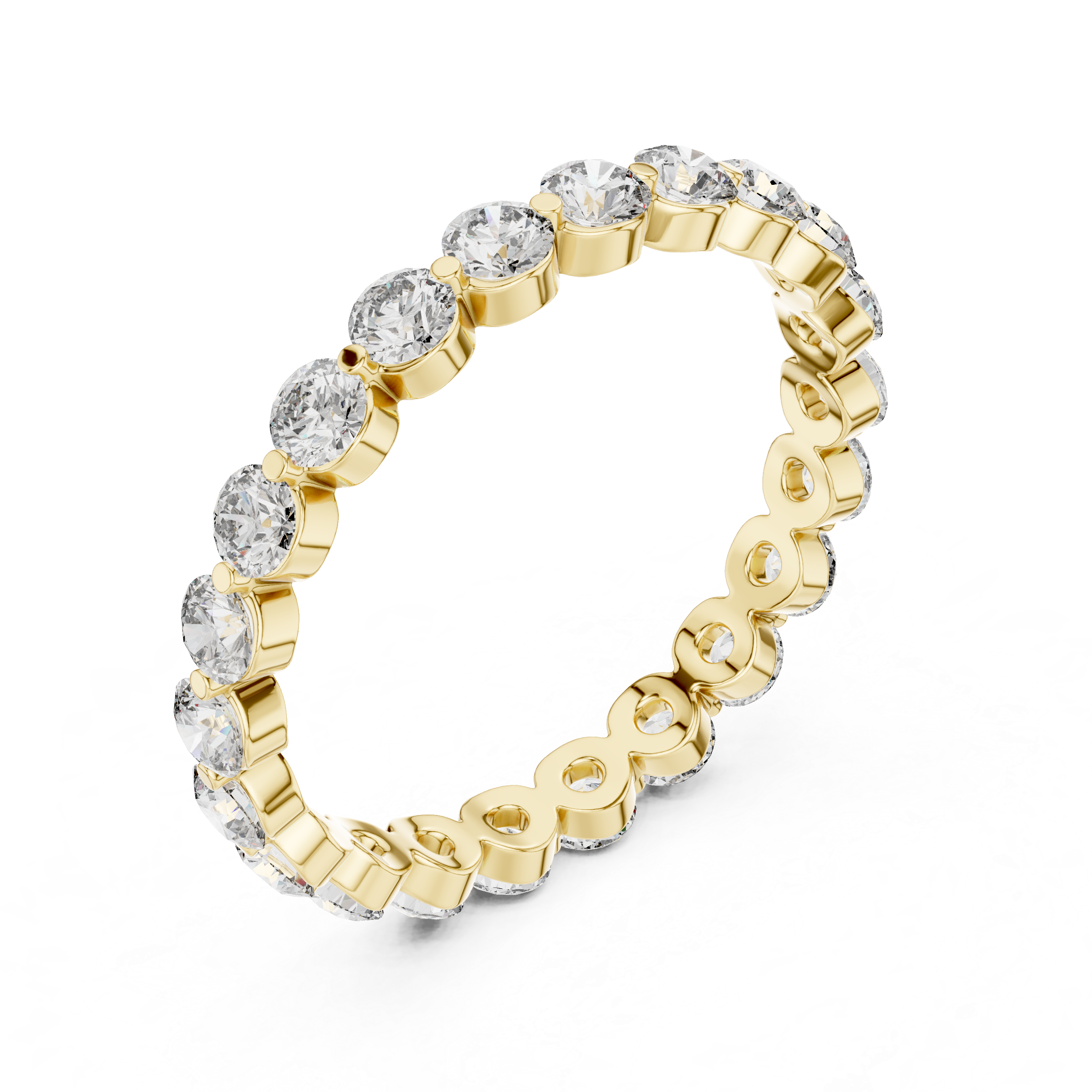 Round Cut Brilliant Moissanite Diamond VVS1 Eternity Band