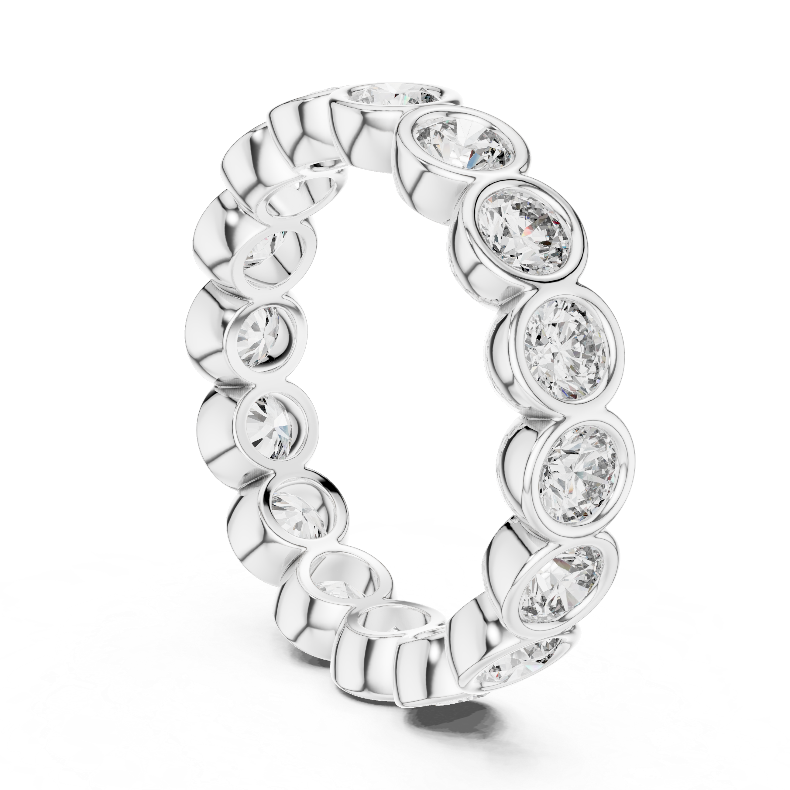 Round Cut Brilliant Moissanite Diamond VVS1 Eternity Band