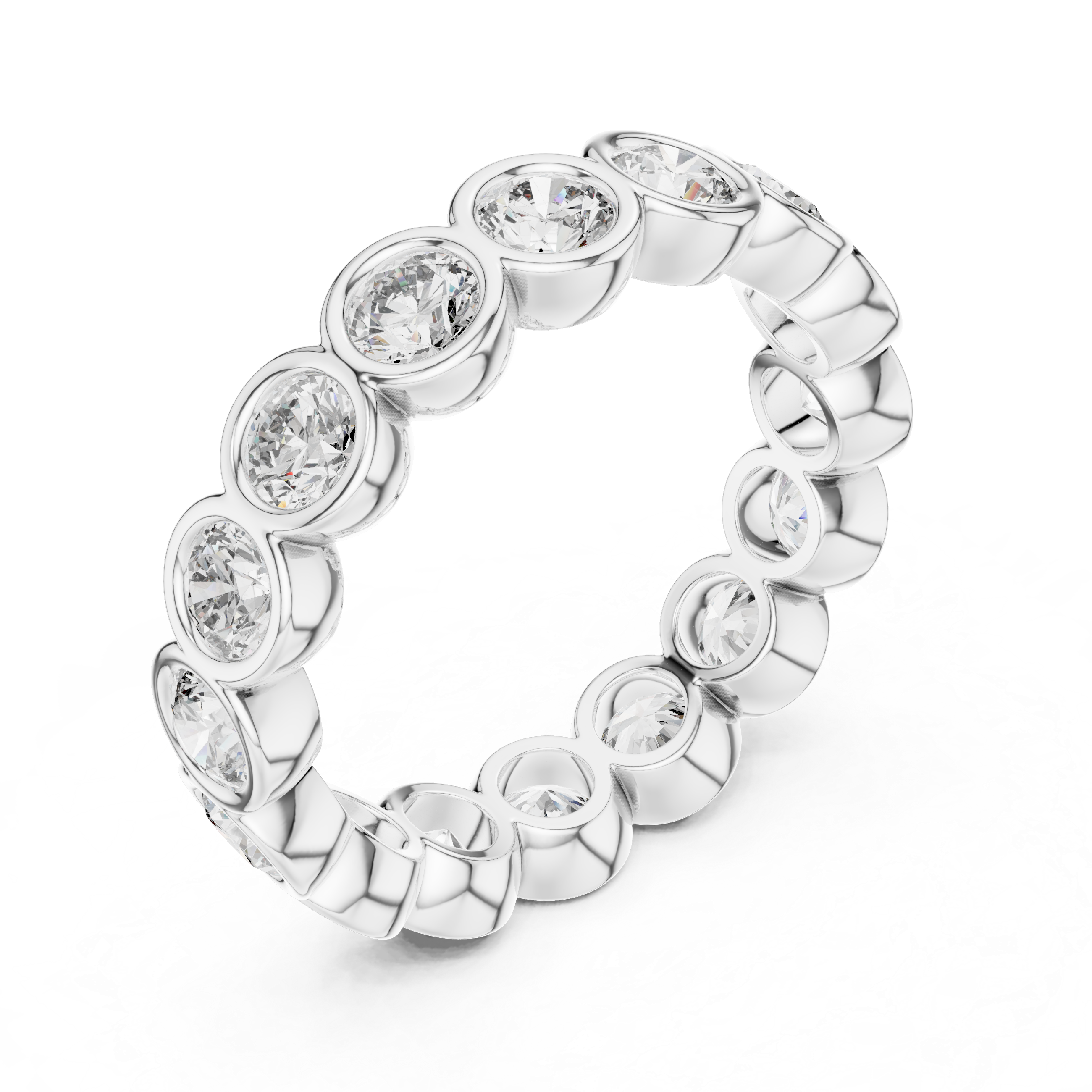Round Cut Brilliant Moissanite Diamond VVS1 Eternity Band