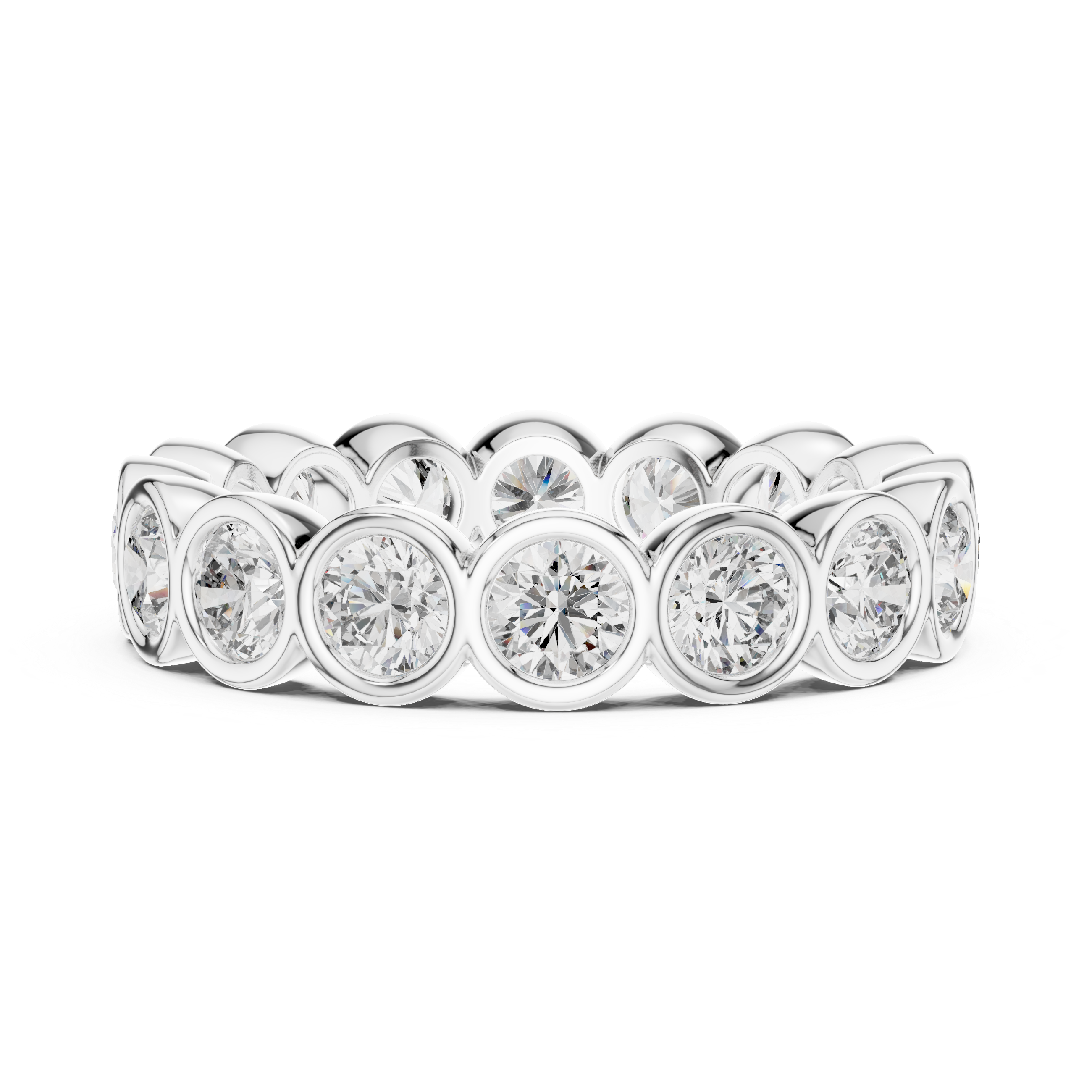 Round Cut Brilliant Moissanite Diamond VVS1 Eternity Band