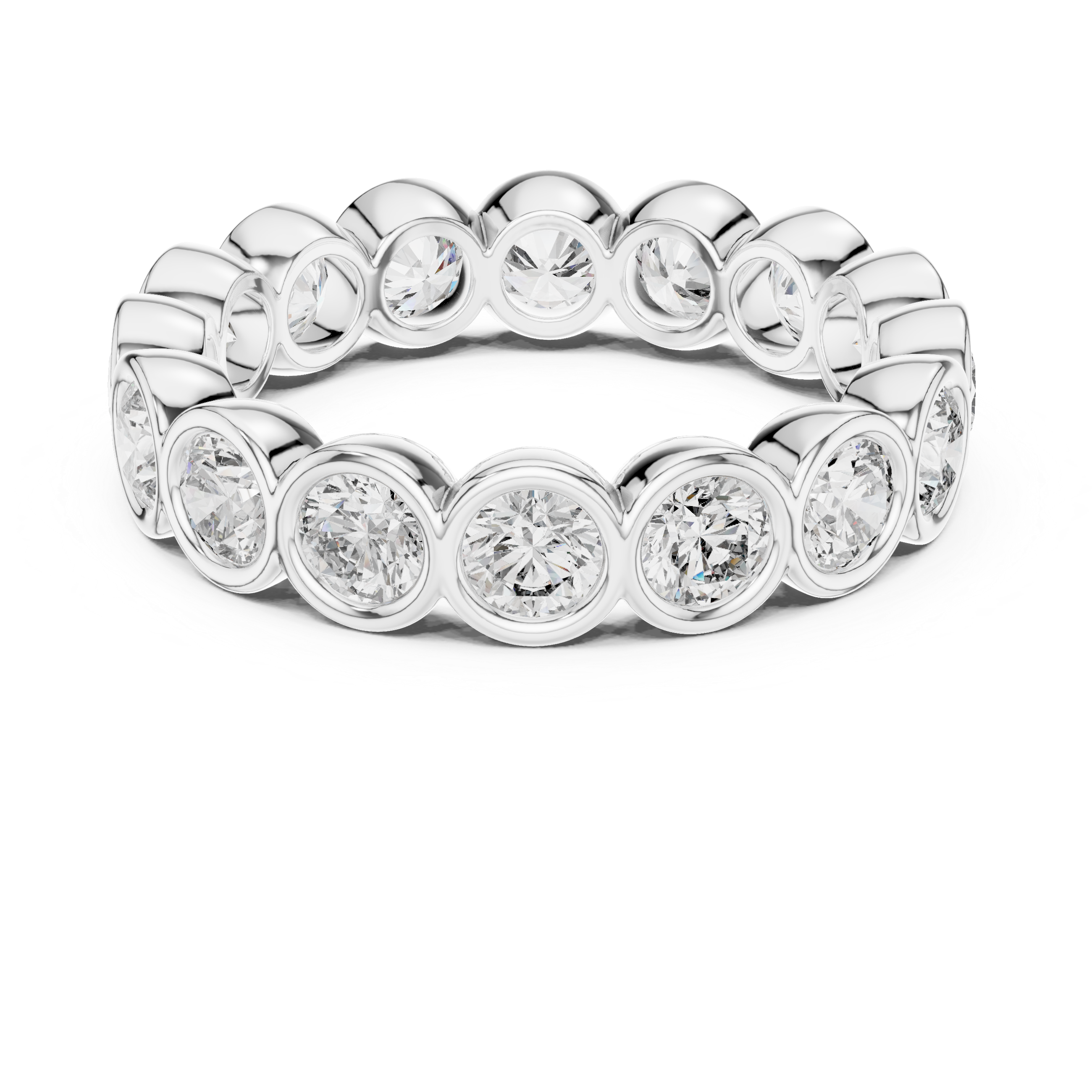 Round Cut Brilliant Moissanite Diamond VVS1 Eternity Band