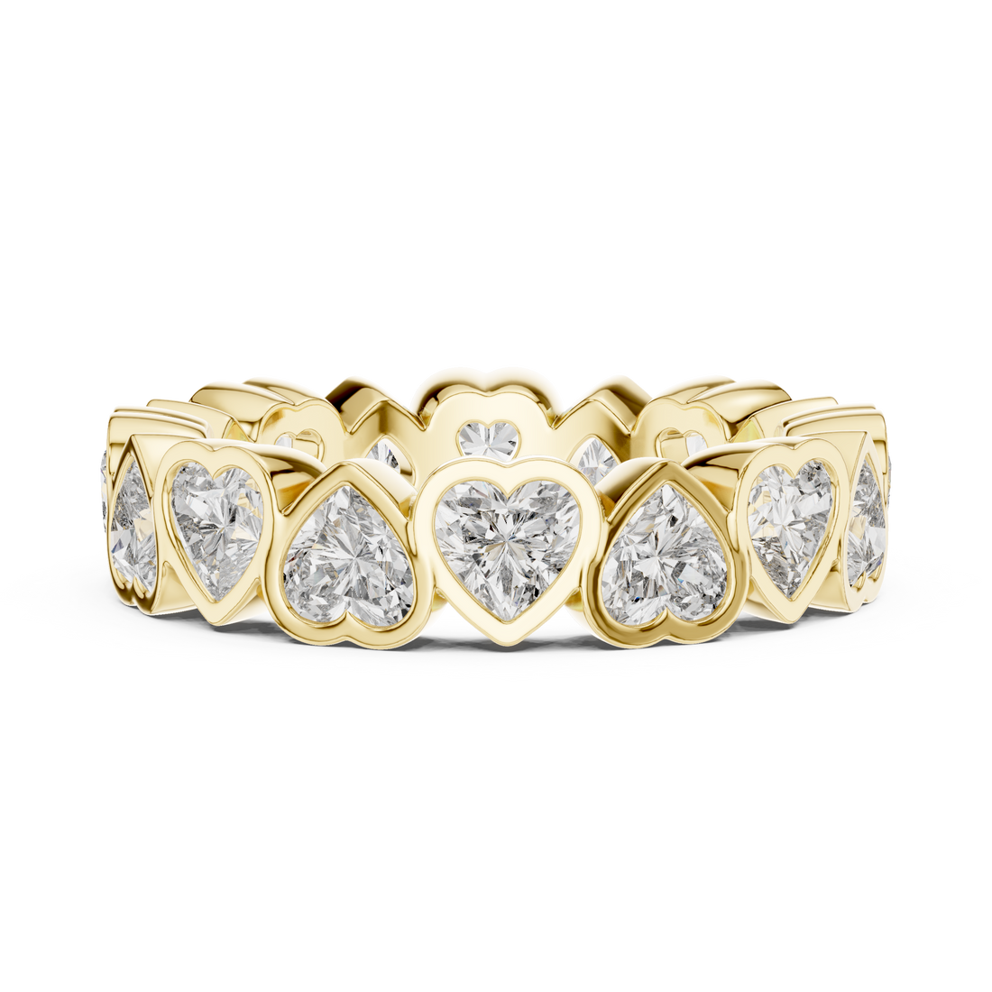 Heart Cut Brilliant Moissanite Diamond VVS1 Eternity Band