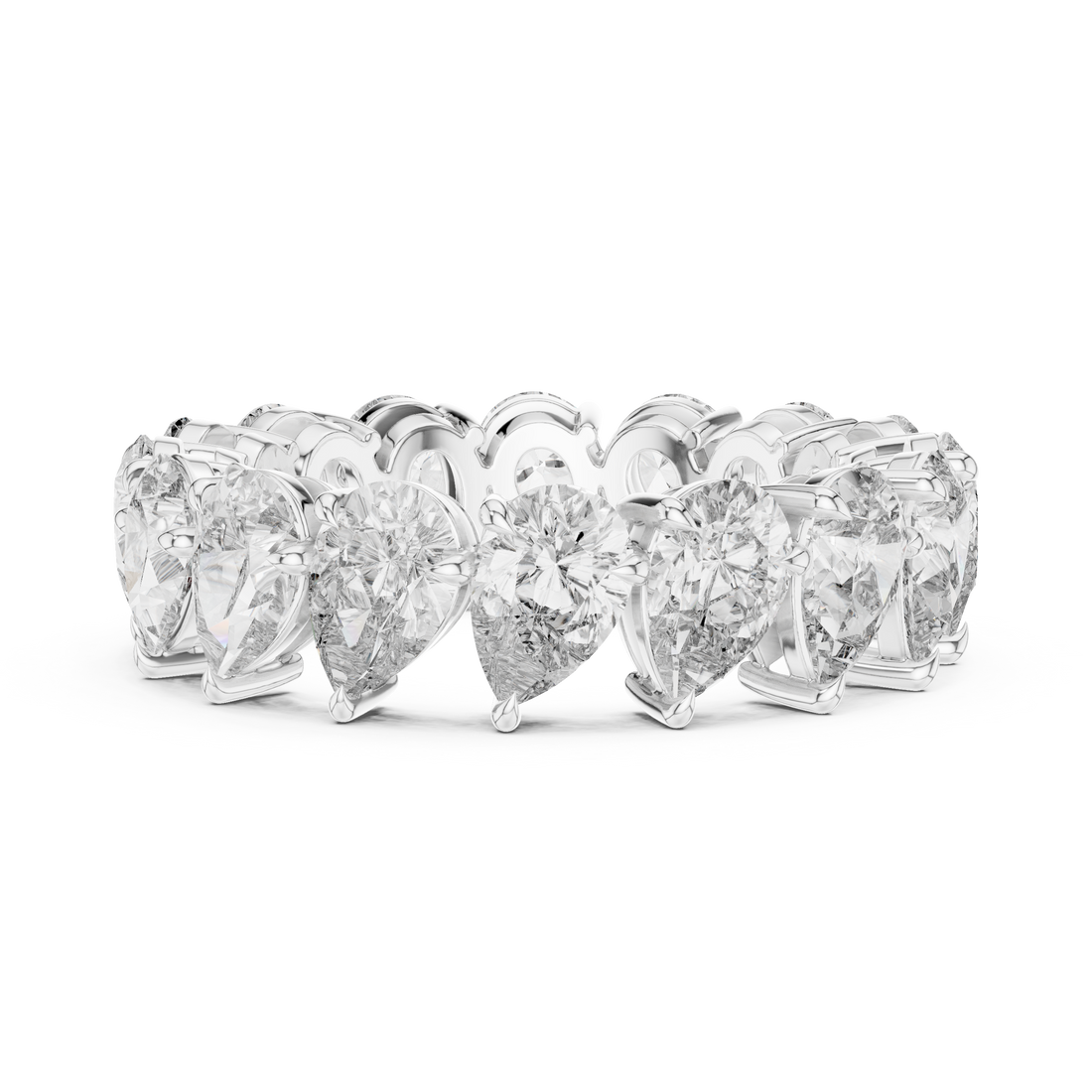 Pear Brilliant Moissanite Diamond VVS1 Eternity Band