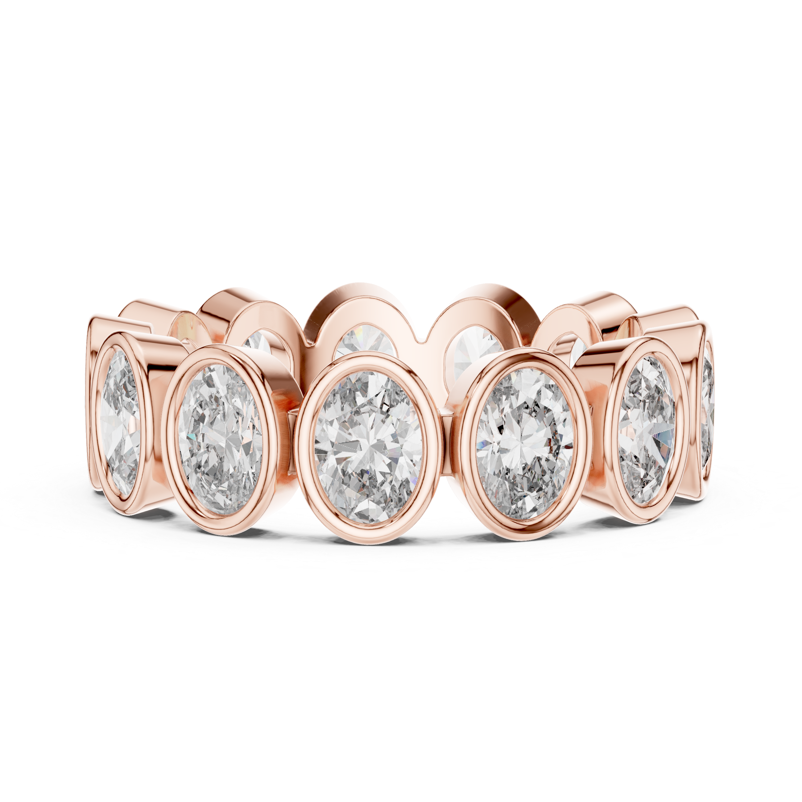 Oval Cut Brilliant Moissanite Diamond VVS1 Eternity Band