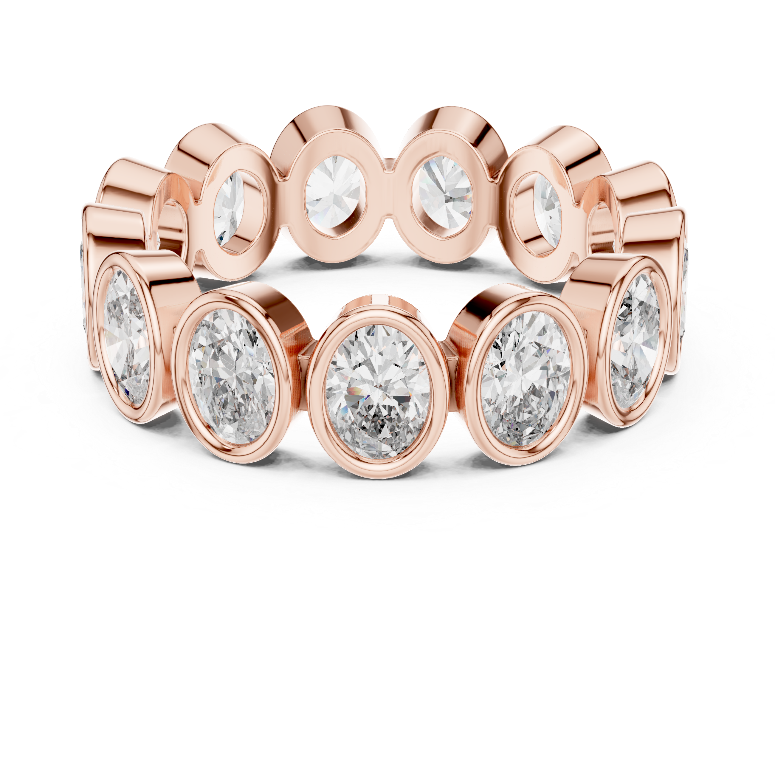 Oval Cut Brilliant Moissanite Diamond VVS1 Eternity Band
