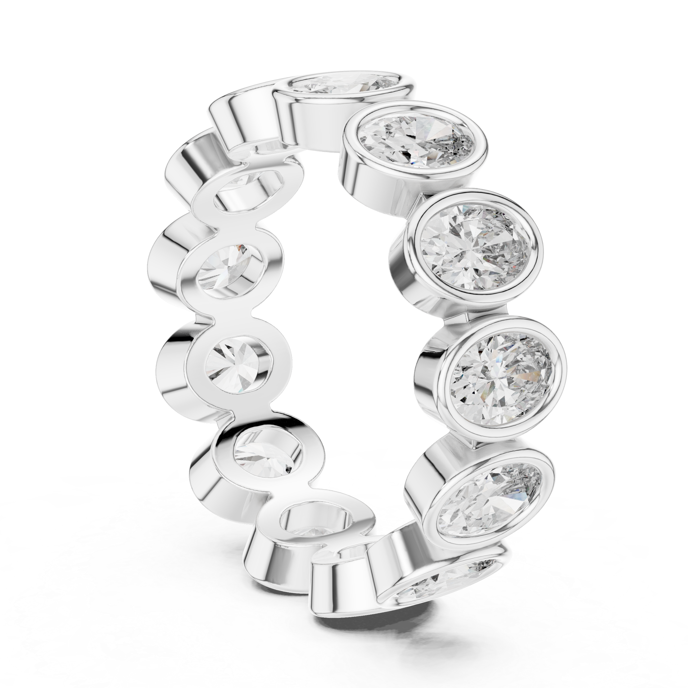 Oval Cut Brilliant Moissanite Diamond VVS1 Eternity Band
