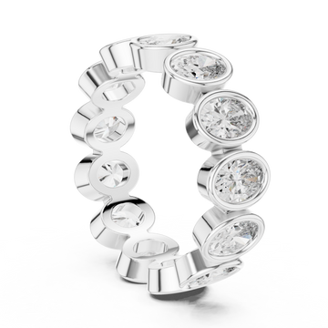 Oval Cut Brilliant Moissanite Diamond VVS1 Eternity Band