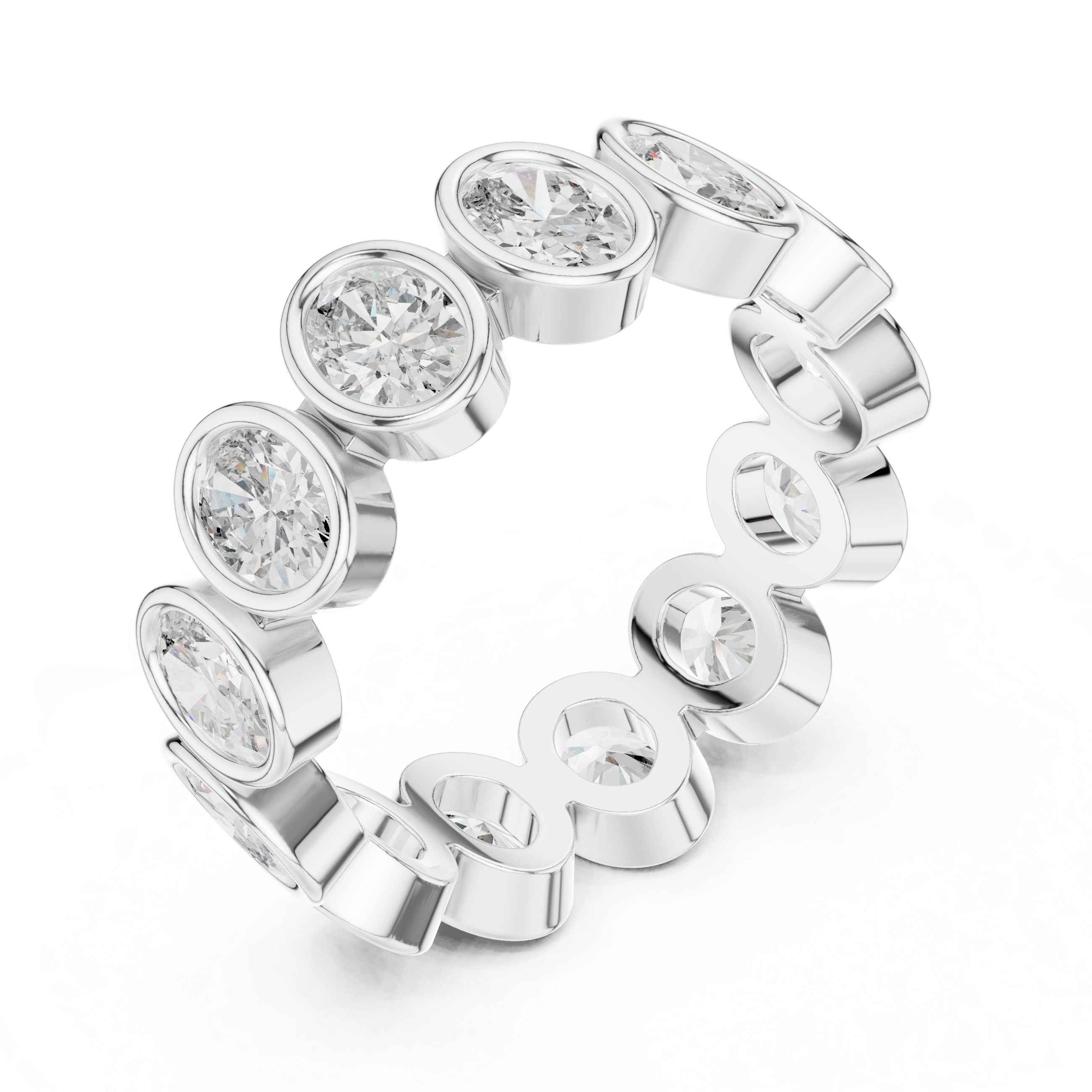 Oval Cut Brilliant Moissanite Diamond VVS1 Eternity Band