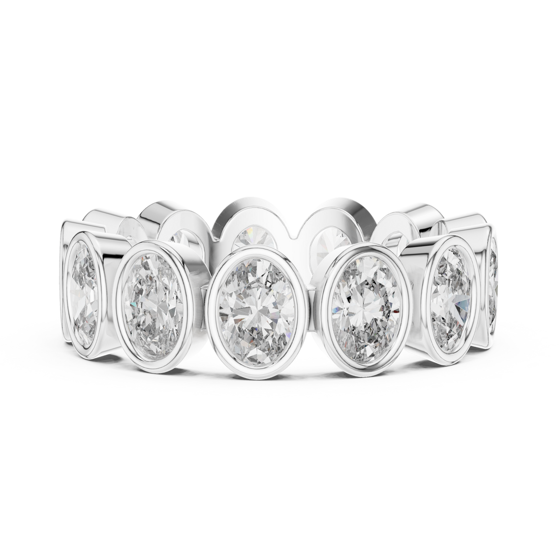 Oval Cut Brilliant Moissanite Diamond VVS1 Eternity Band