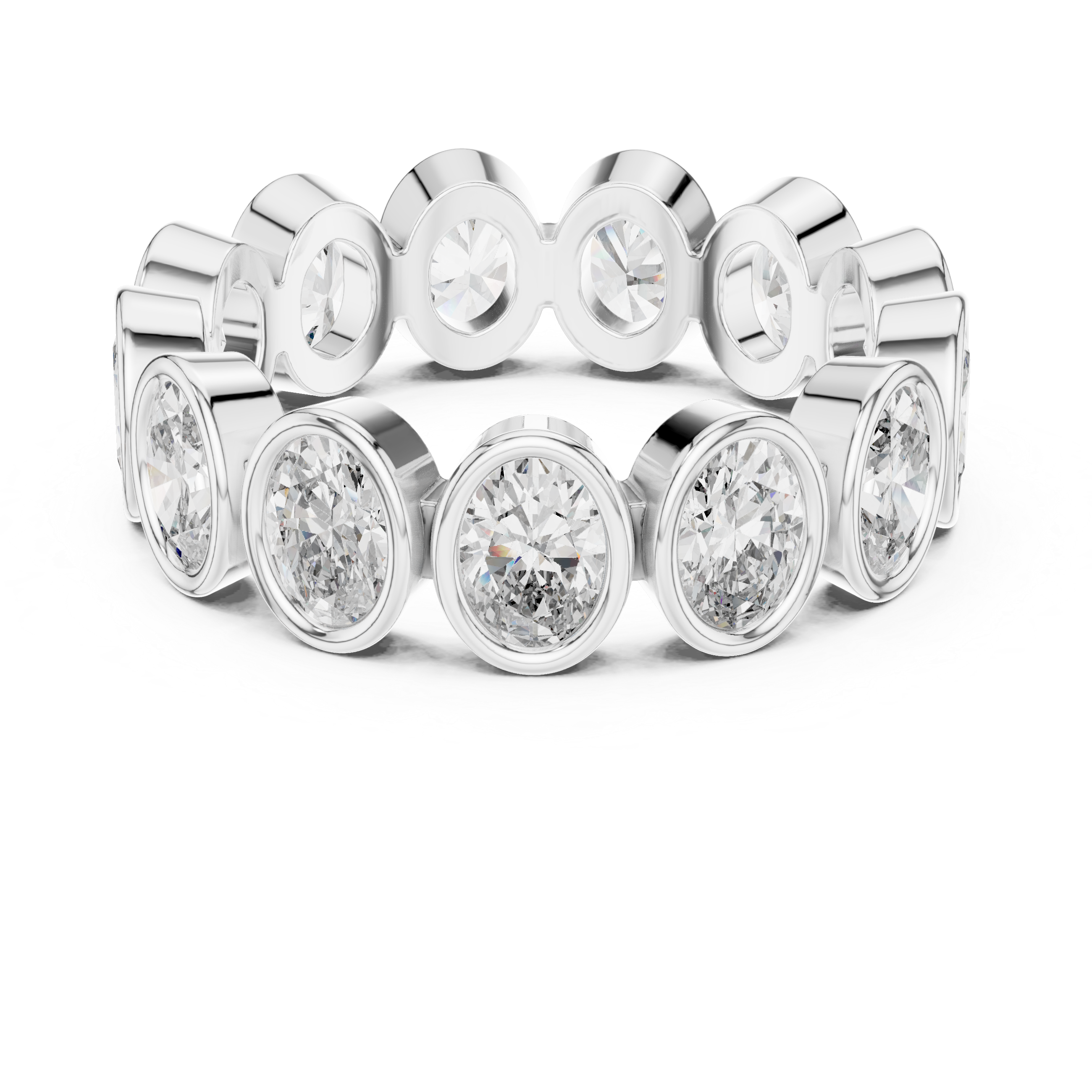 Oval Cut Brilliant Moissanite Diamond VVS1 Eternity Band