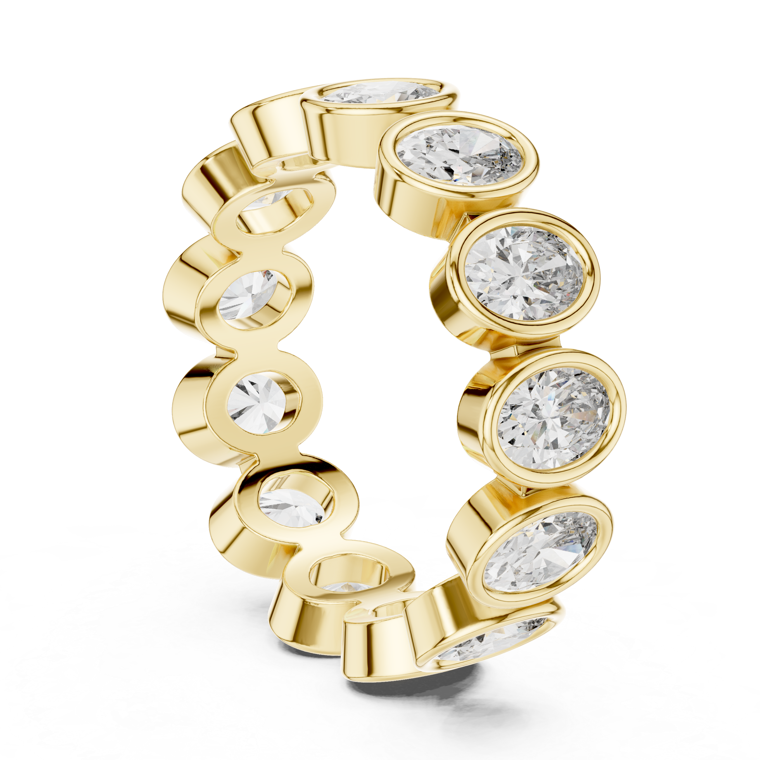 Oval Cut Brilliant Moissanite Diamond VVS1 Eternity Band