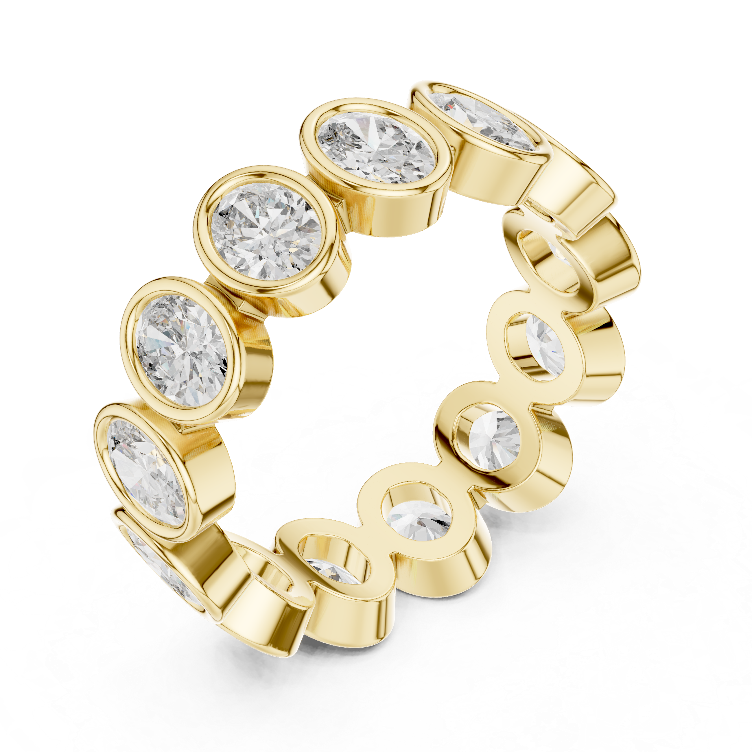 Oval Cut Brilliant Moissanite Diamond VVS1 Eternity Band