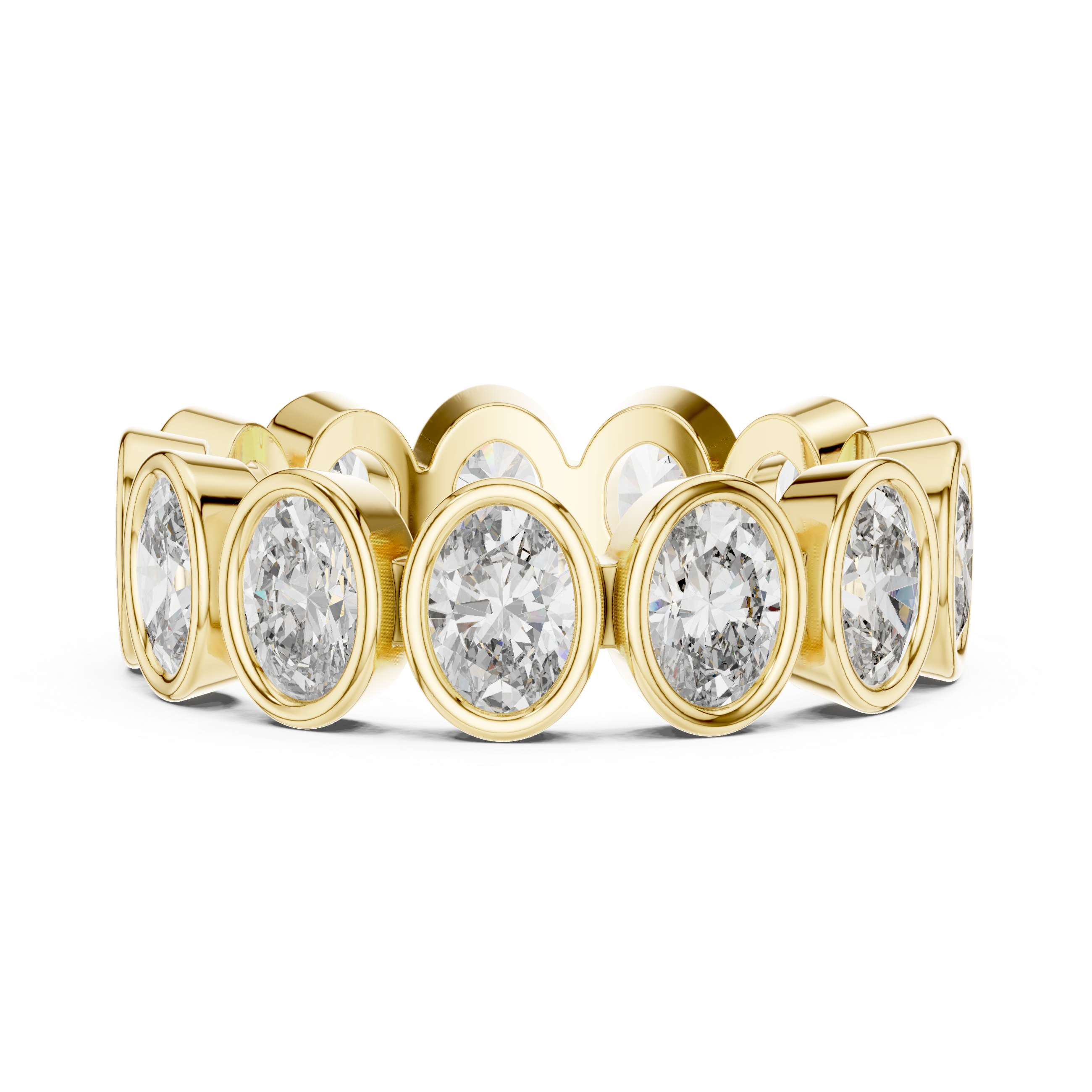 Oval Cut Brilliant Moissanite Diamond VVS1 Eternity Band