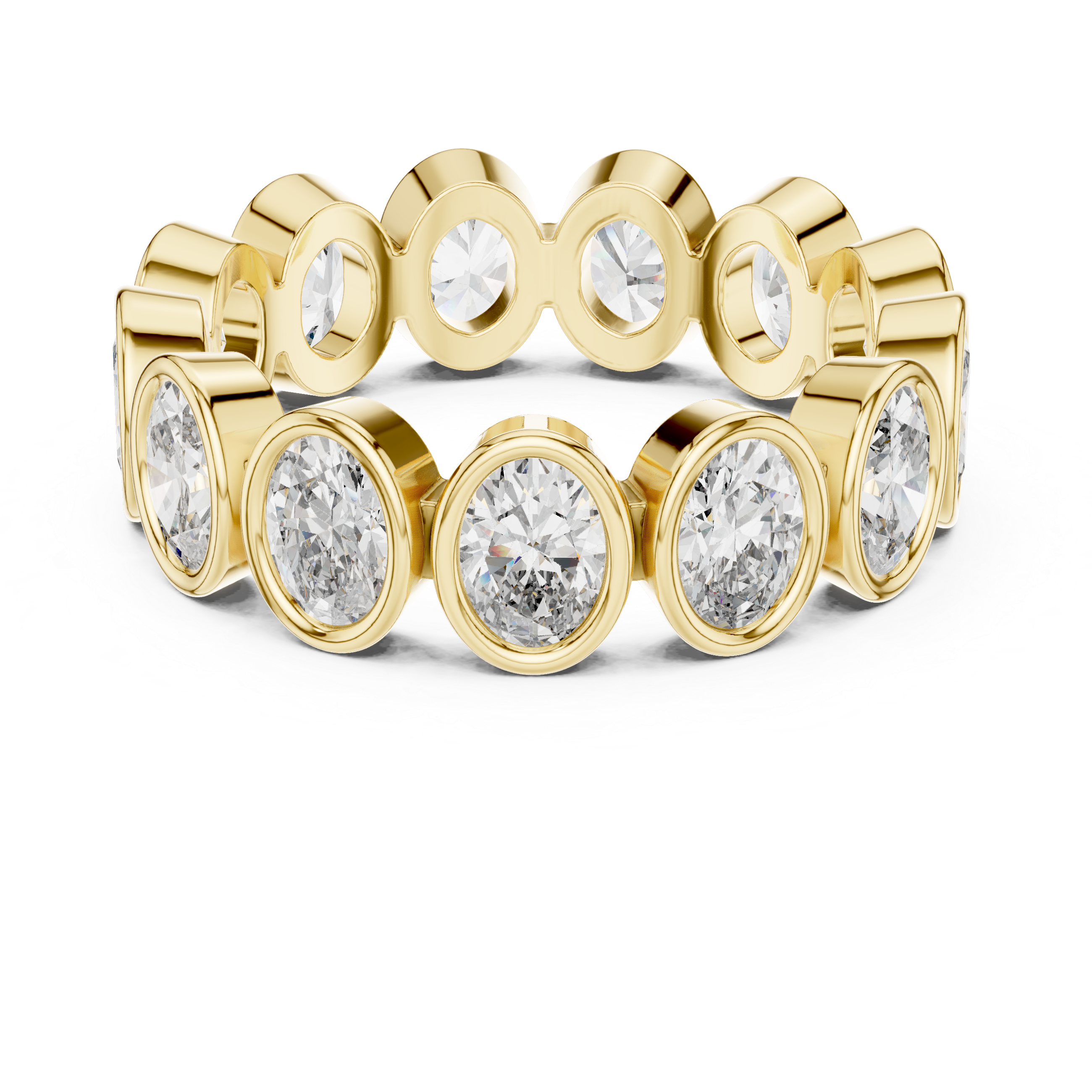 Oval Cut Brilliant Moissanite Diamond VVS1 Eternity Band