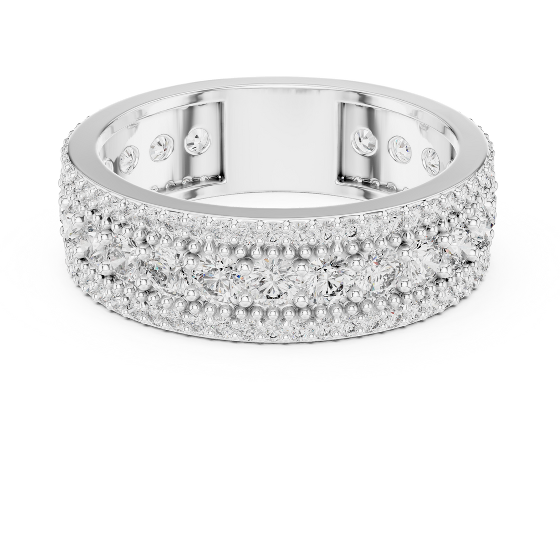 Round Brilliant Cut Moissanite Diamond VVS1 Eternity Band