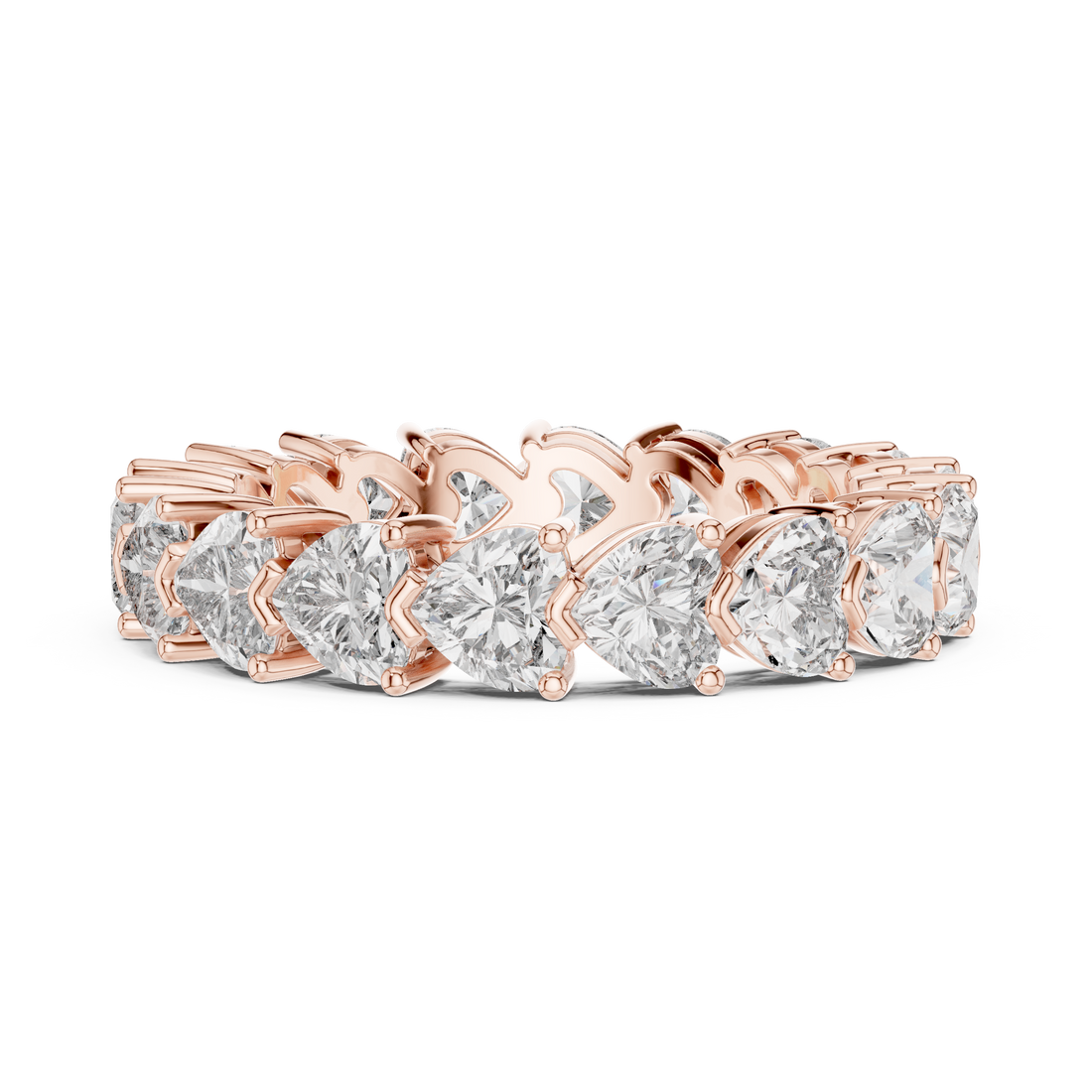 Heart Cut Moissanite Diamond VVS1 Eternity Ring