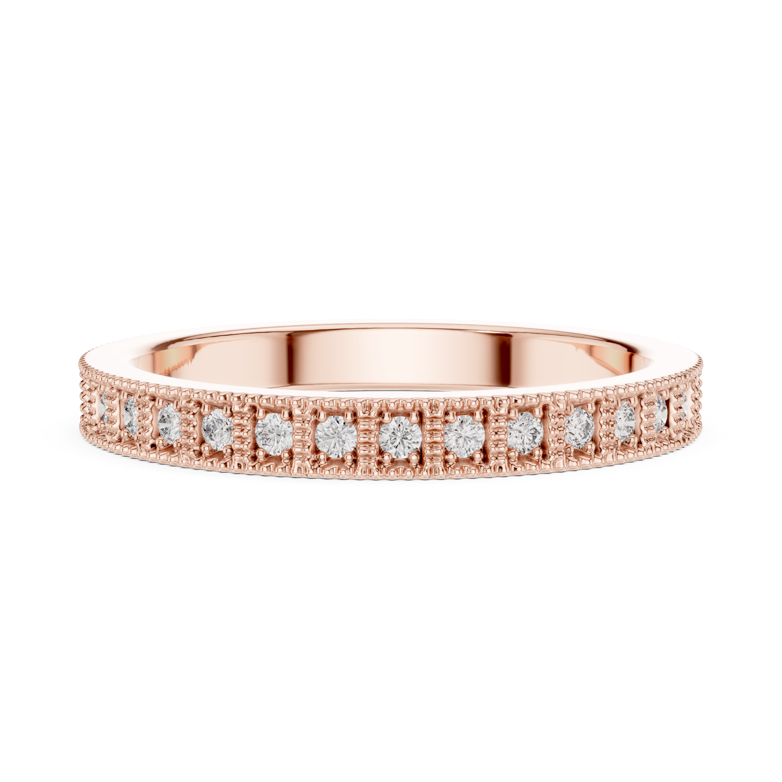 Round Moissanite Diamond VVS1 Eternity Wedding Band