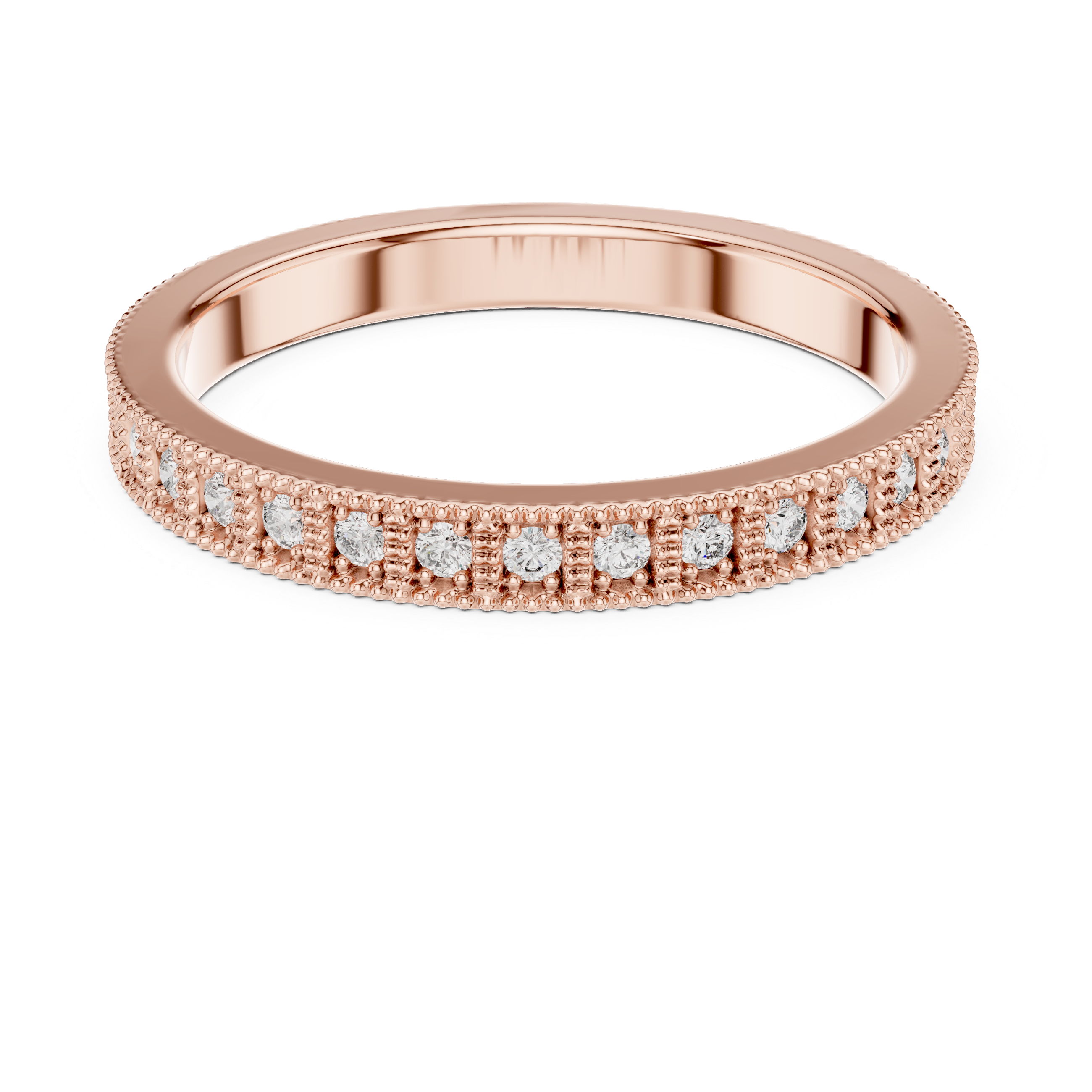 Round Moissanite Diamond VVS1 Eternity Wedding Band