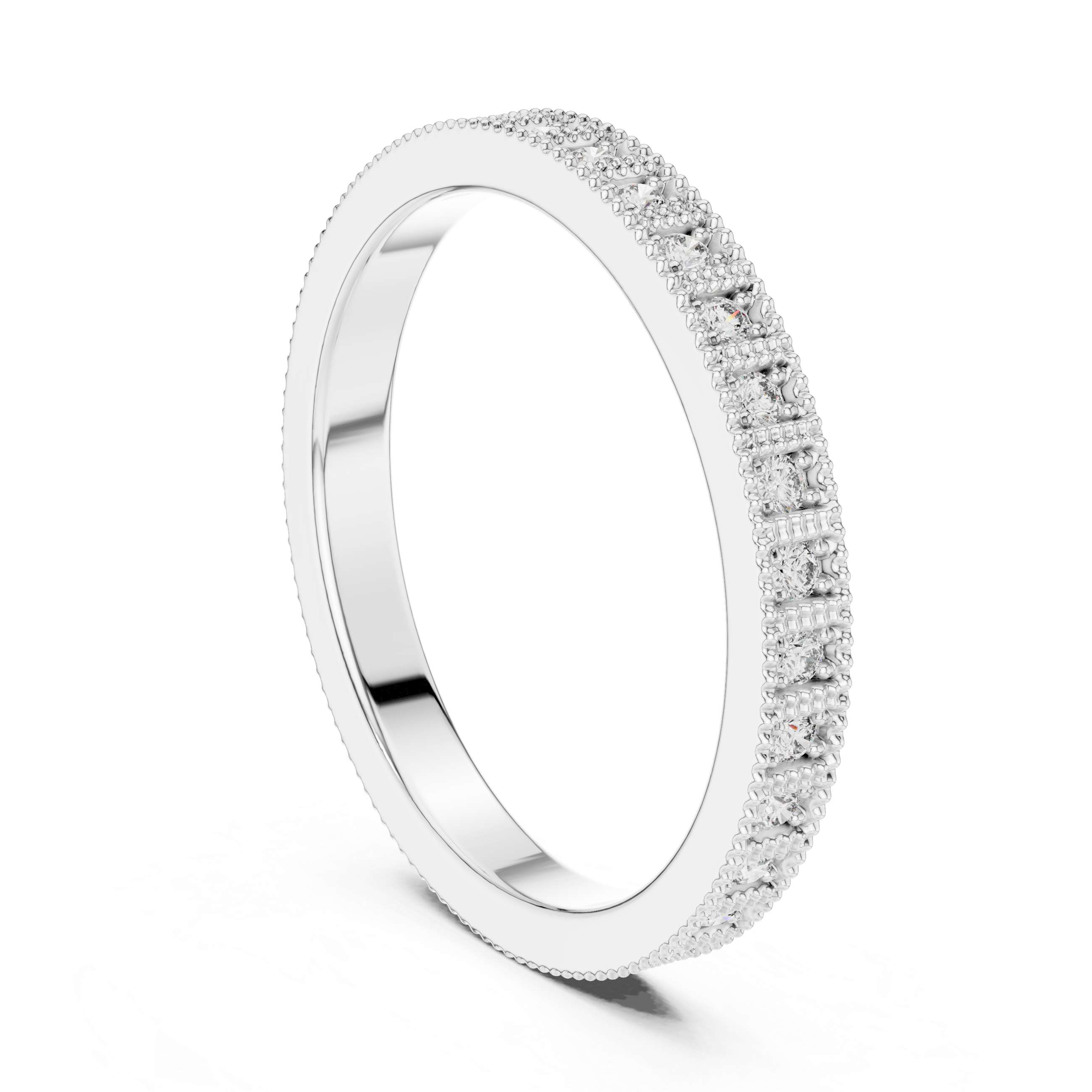 Round Moissanite Diamond VVS1 Eternity Wedding Band