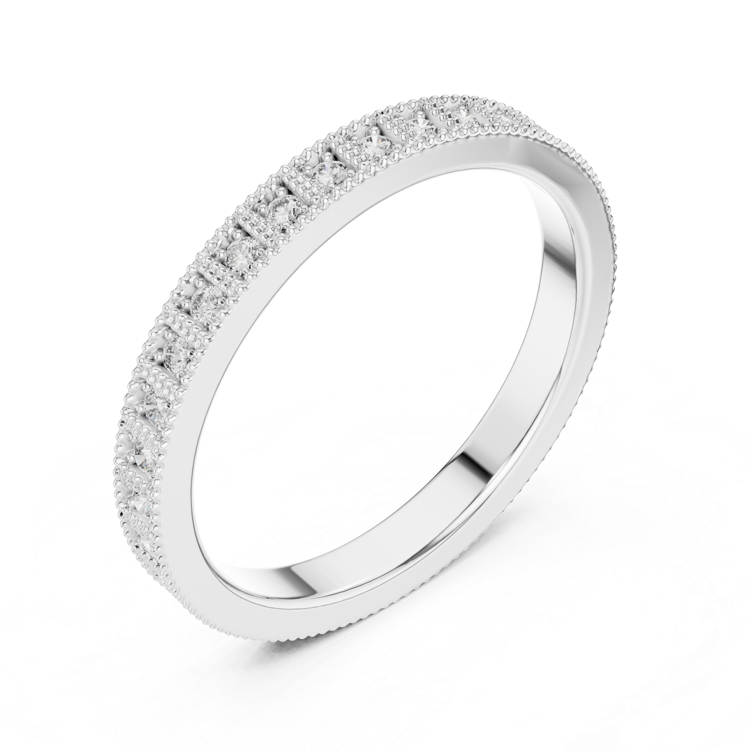 Round Moissanite Diamond VVS1 Eternity Wedding Band