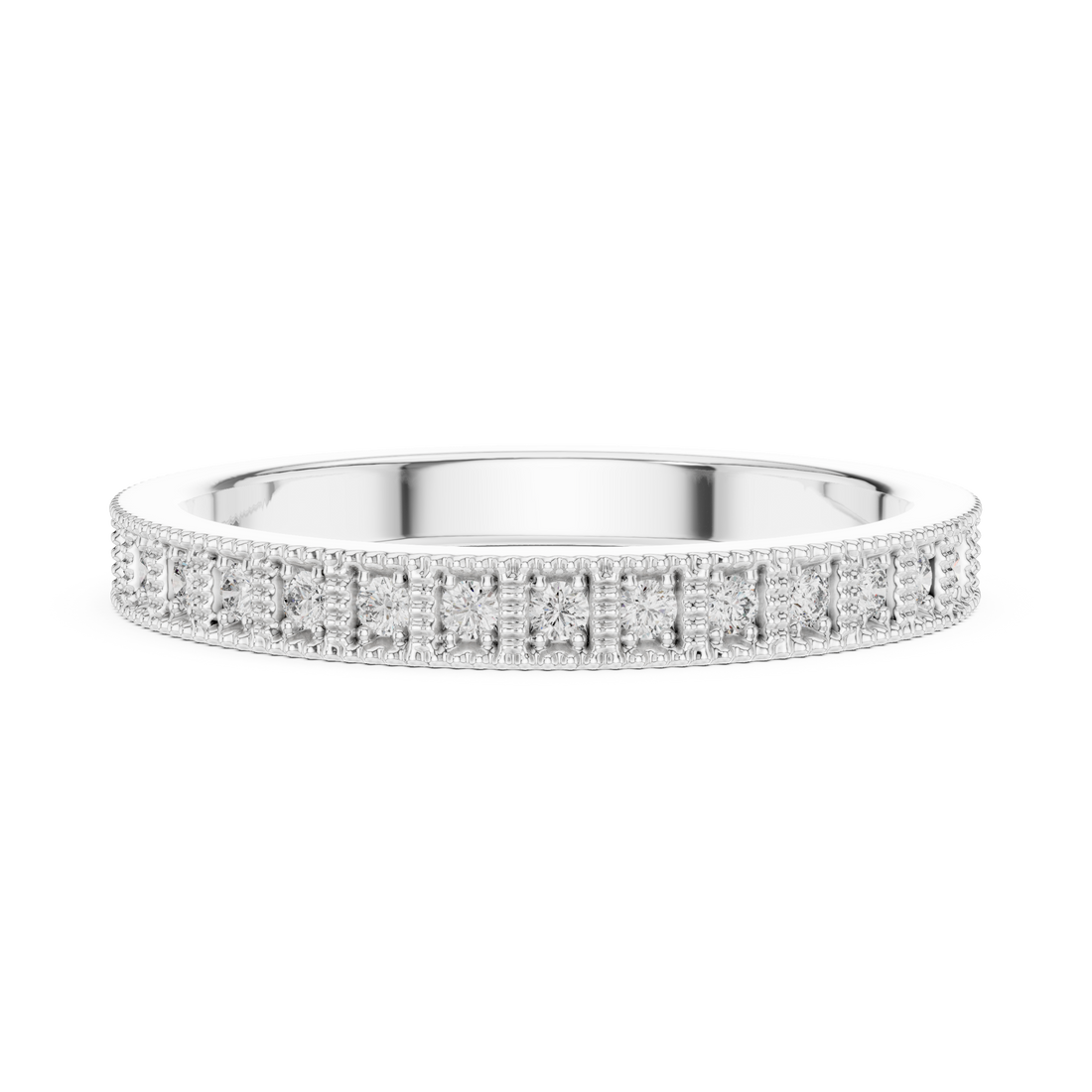 Round Moissanite Diamond VVS1 Eternity Wedding Band