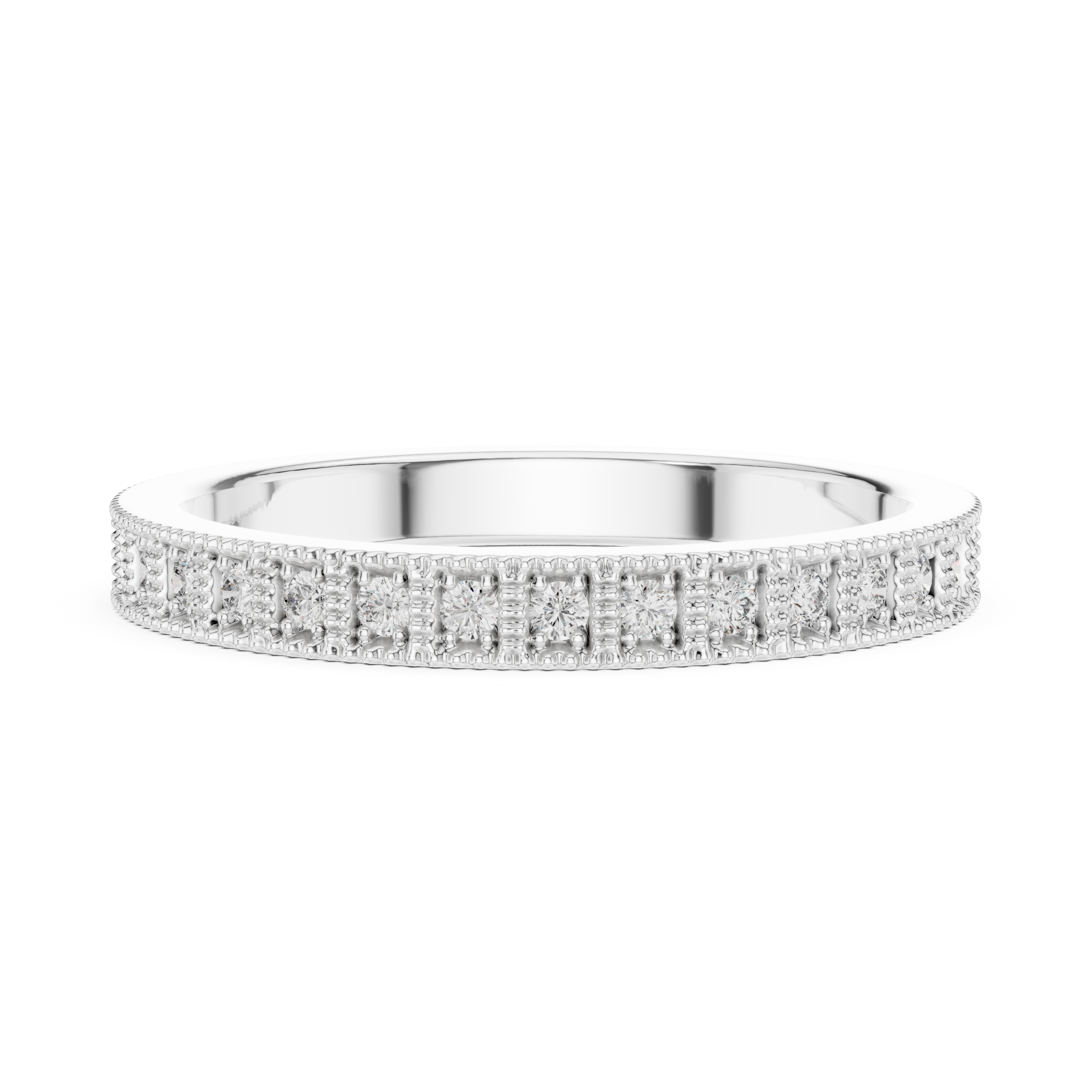 Round Moissanite Diamond VVS1 Eternity Wedding Band