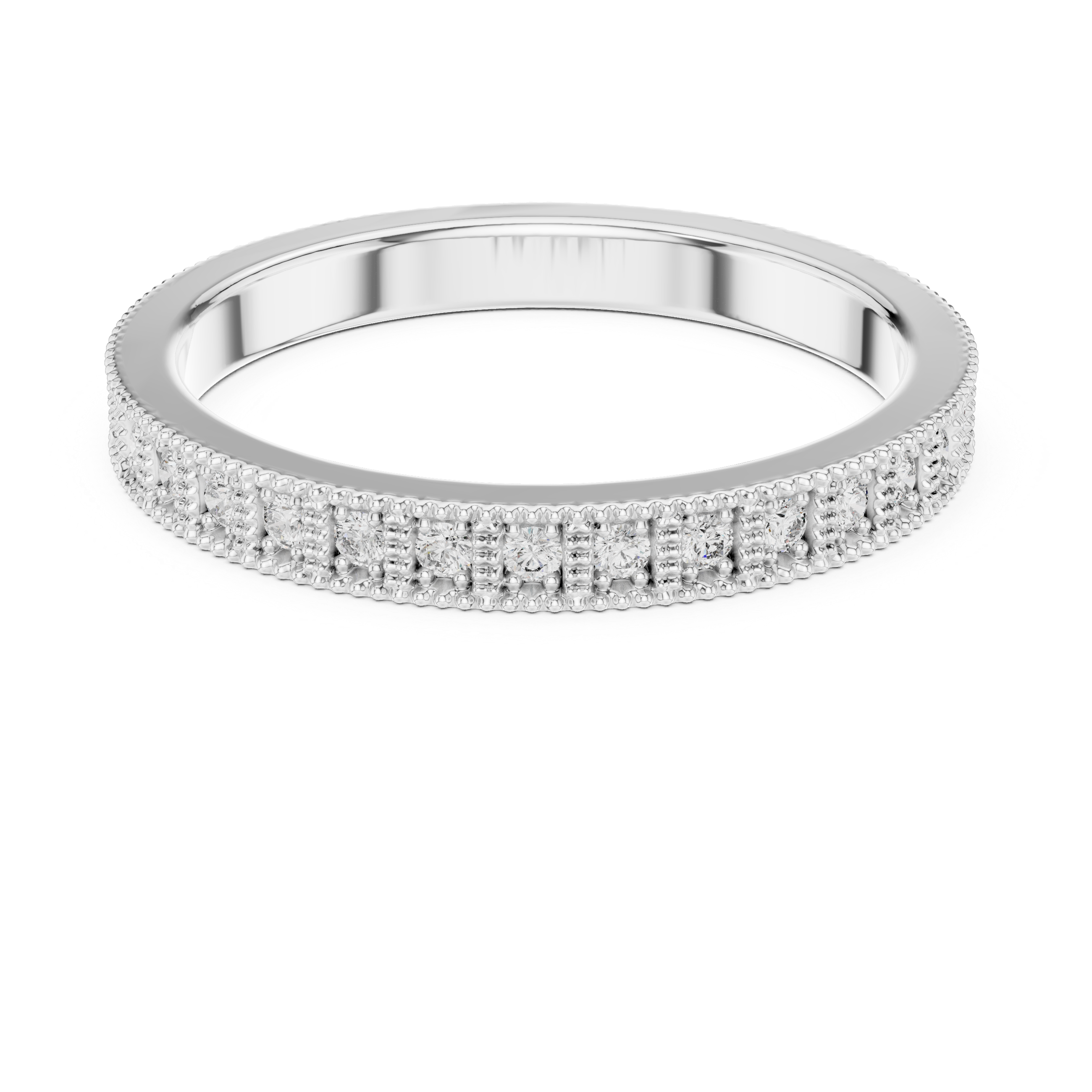 Round Moissanite Diamond VVS1 Eternity Wedding Band
