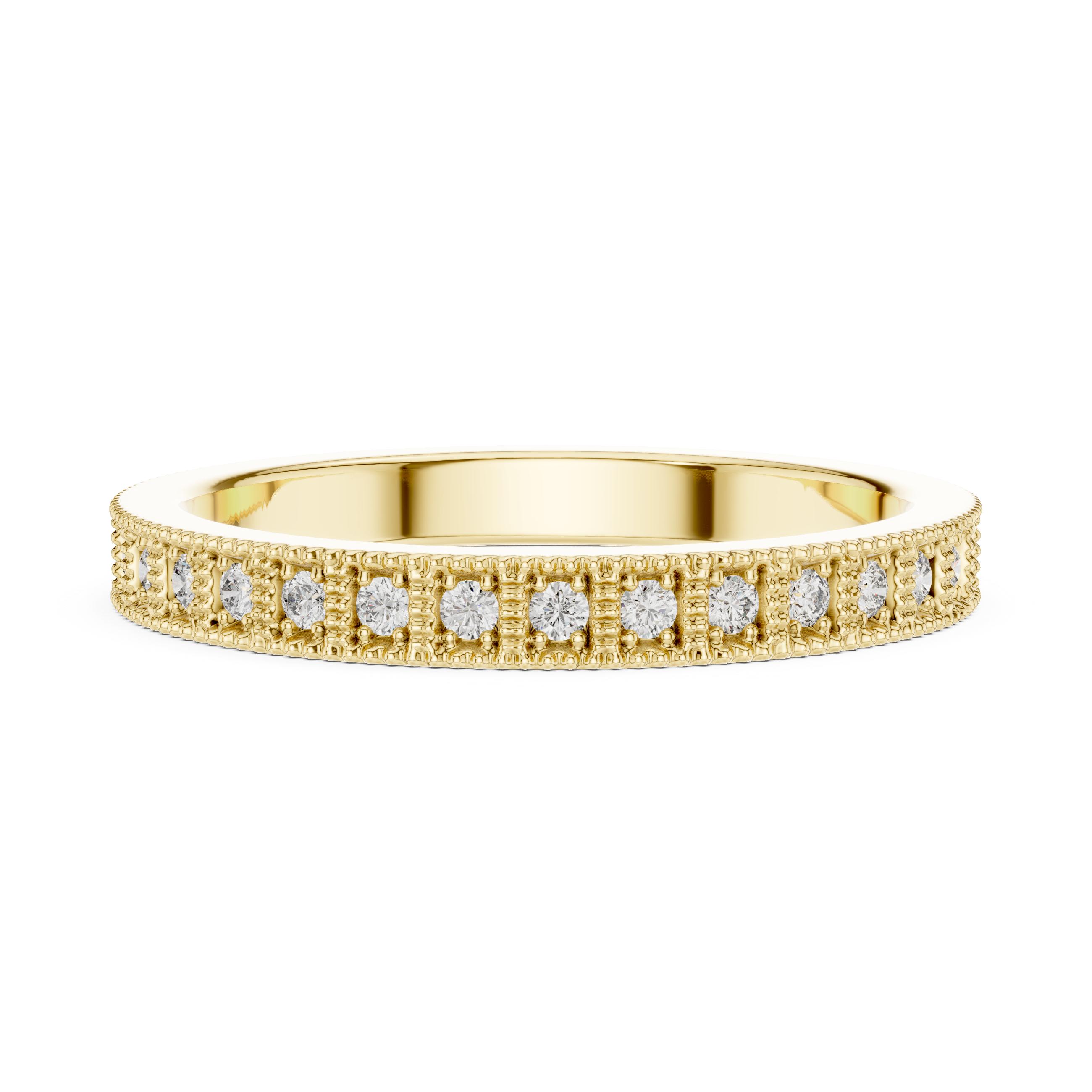 Round Moissanite Diamond VVS1 Eternity Wedding Band