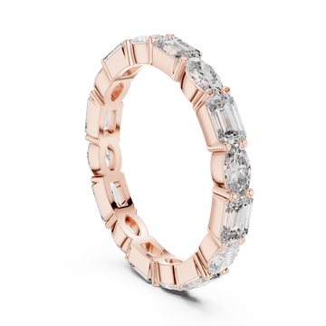 Oval & Emerald Moissanite Diamond VVS1 Eternity Wedding Band