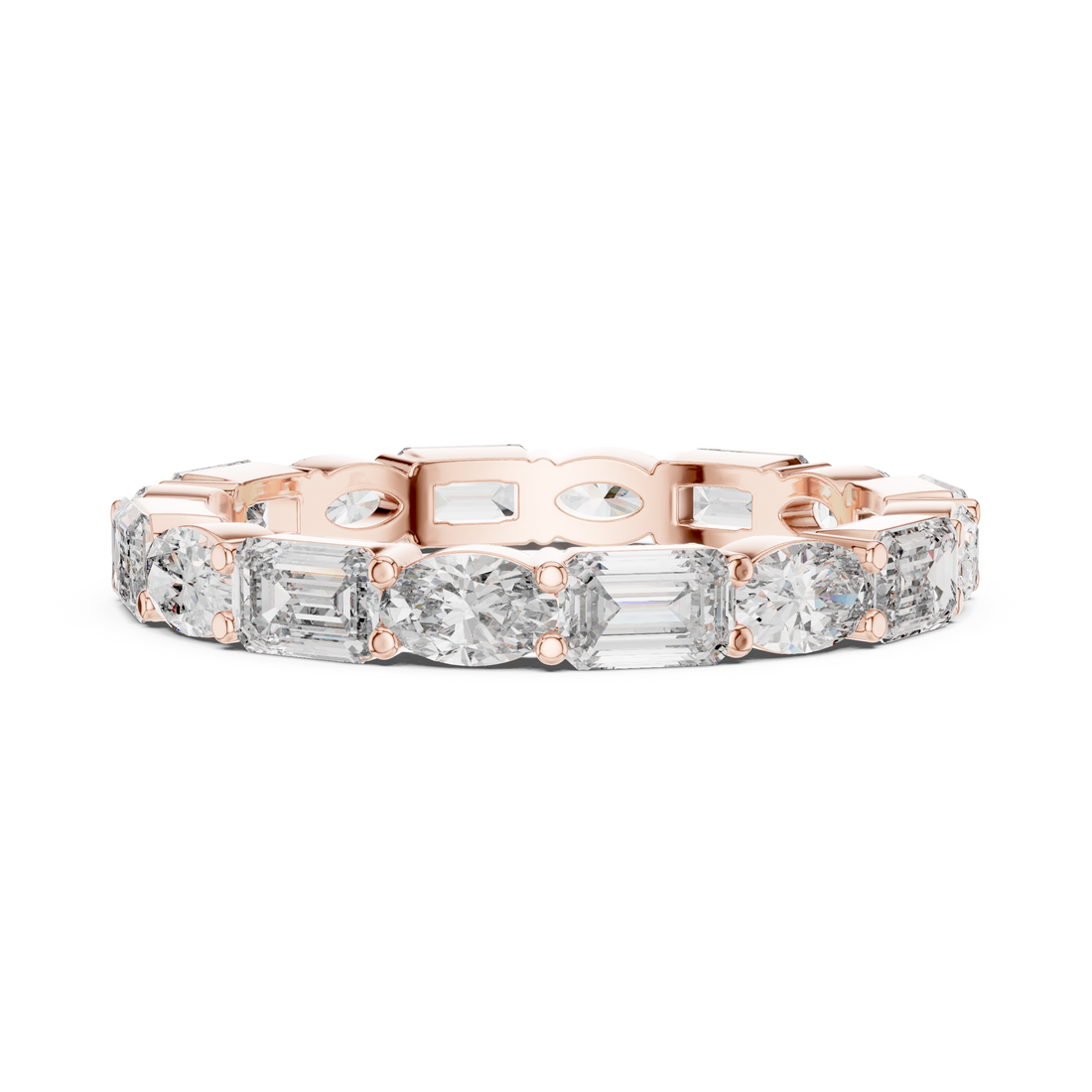 Oval & Emerald Moissanite Diamond VVS1 Eternity Wedding Band