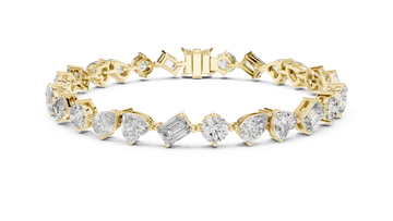 Rose Gold Multi-Cut Moissanite Tennis Bracelet Luxe Mixed Shape Diamond Sparkle